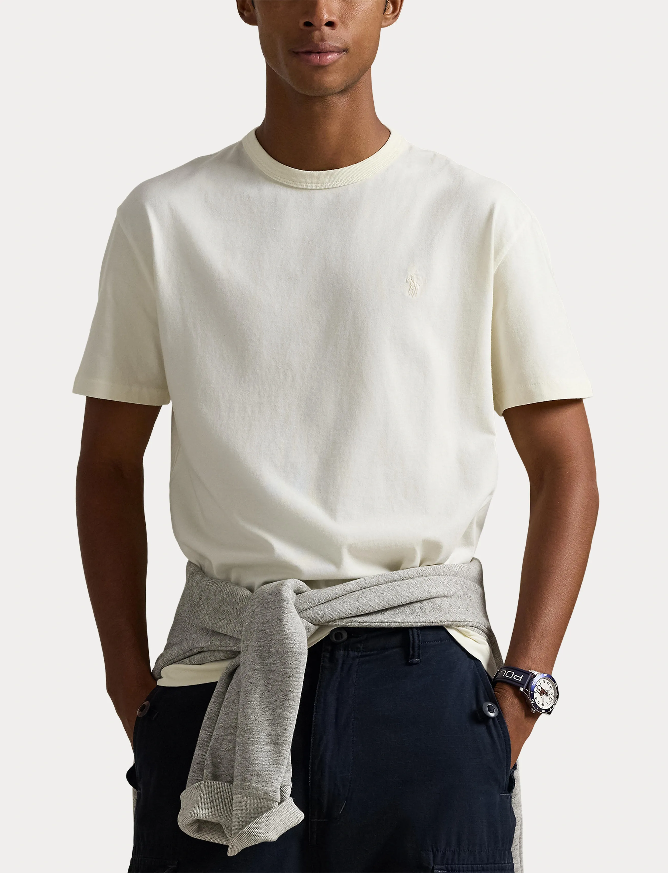 Polo Ralph Lauren - Classic Fit Garment-Dyed Jersey T-Shirt - kurzärmelig - clubhouse cream - 5
