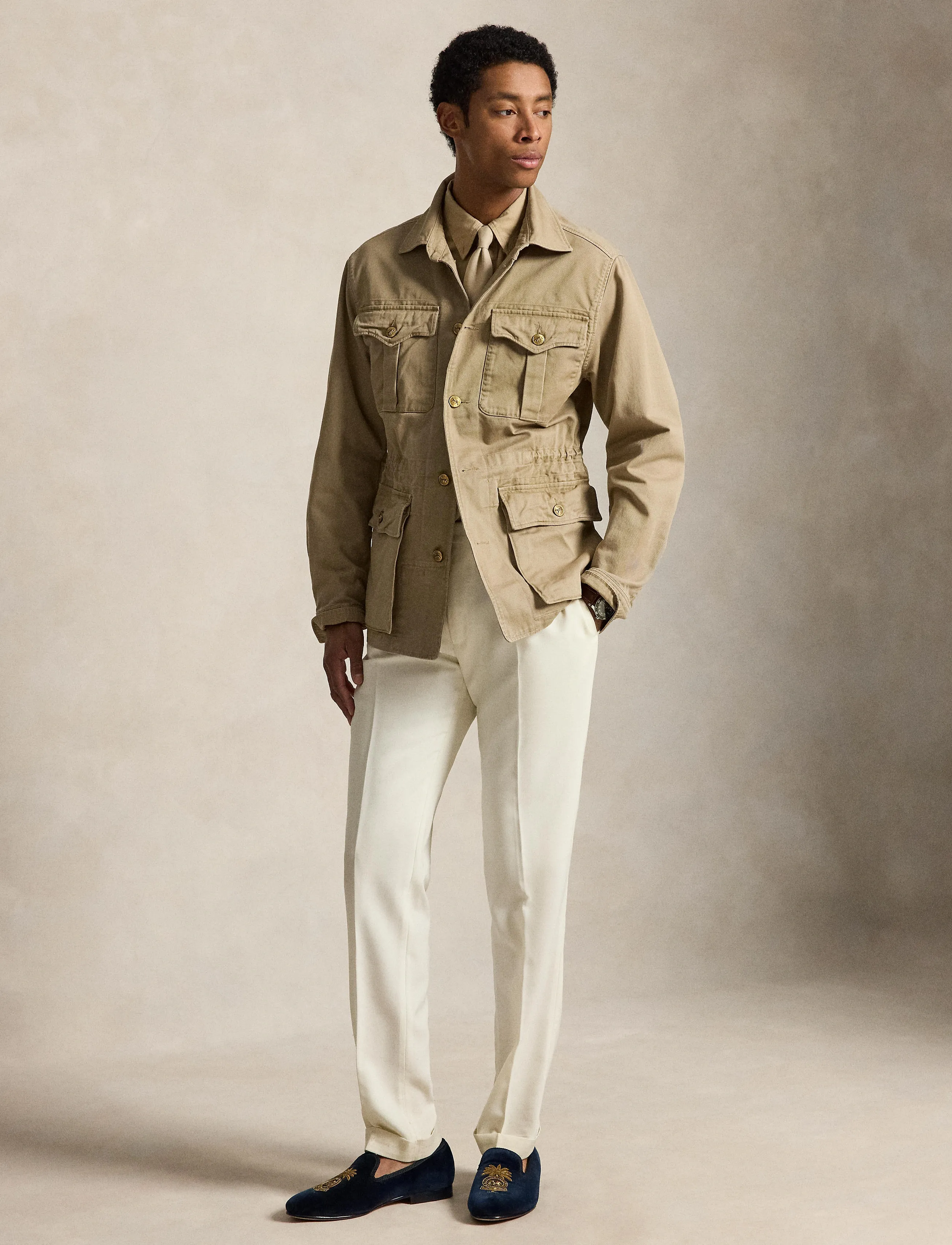 Polo Ralph Lauren The Crestwood Utility Jacket, Mænd, Utility Jakke, Beige, Str: L