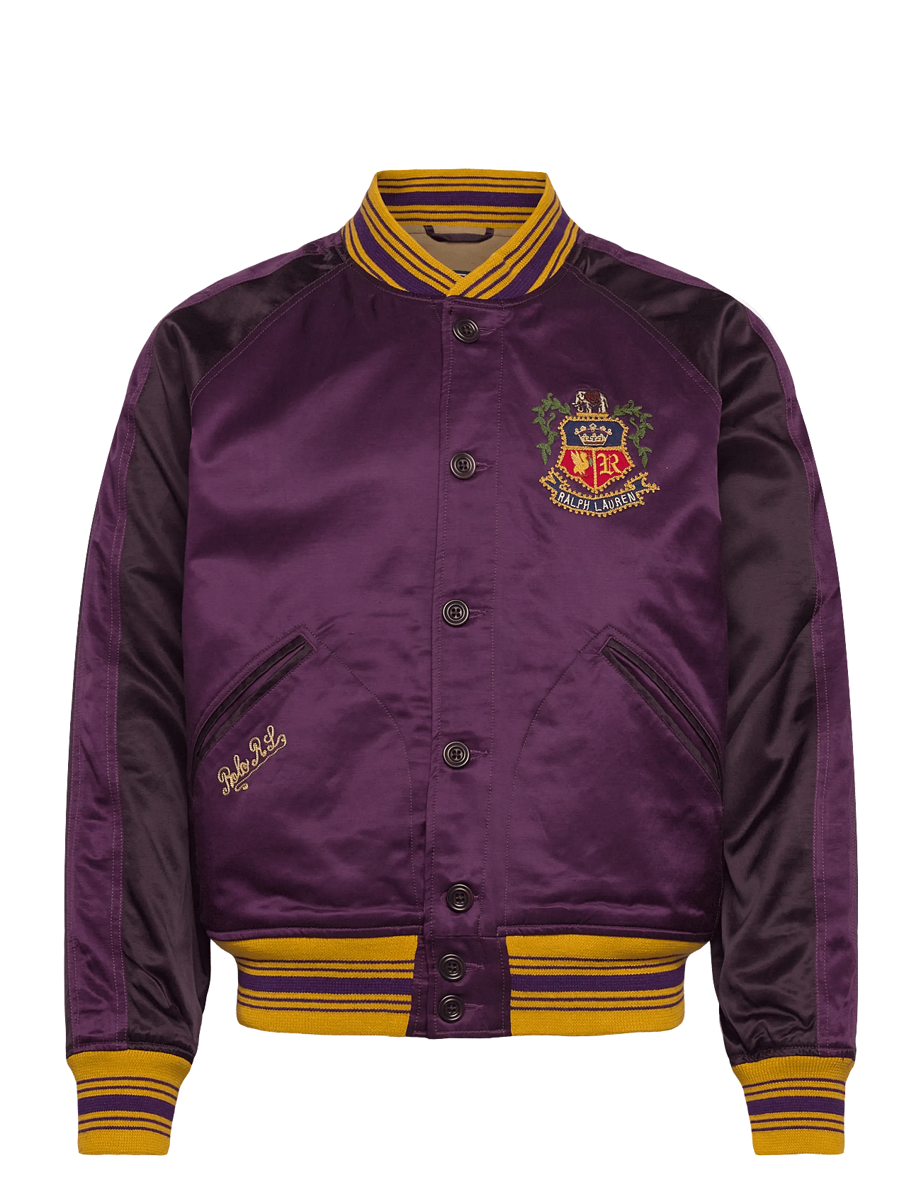 Polo Ralph Lauren | Embroidered Satin Baseball Jacket | XL