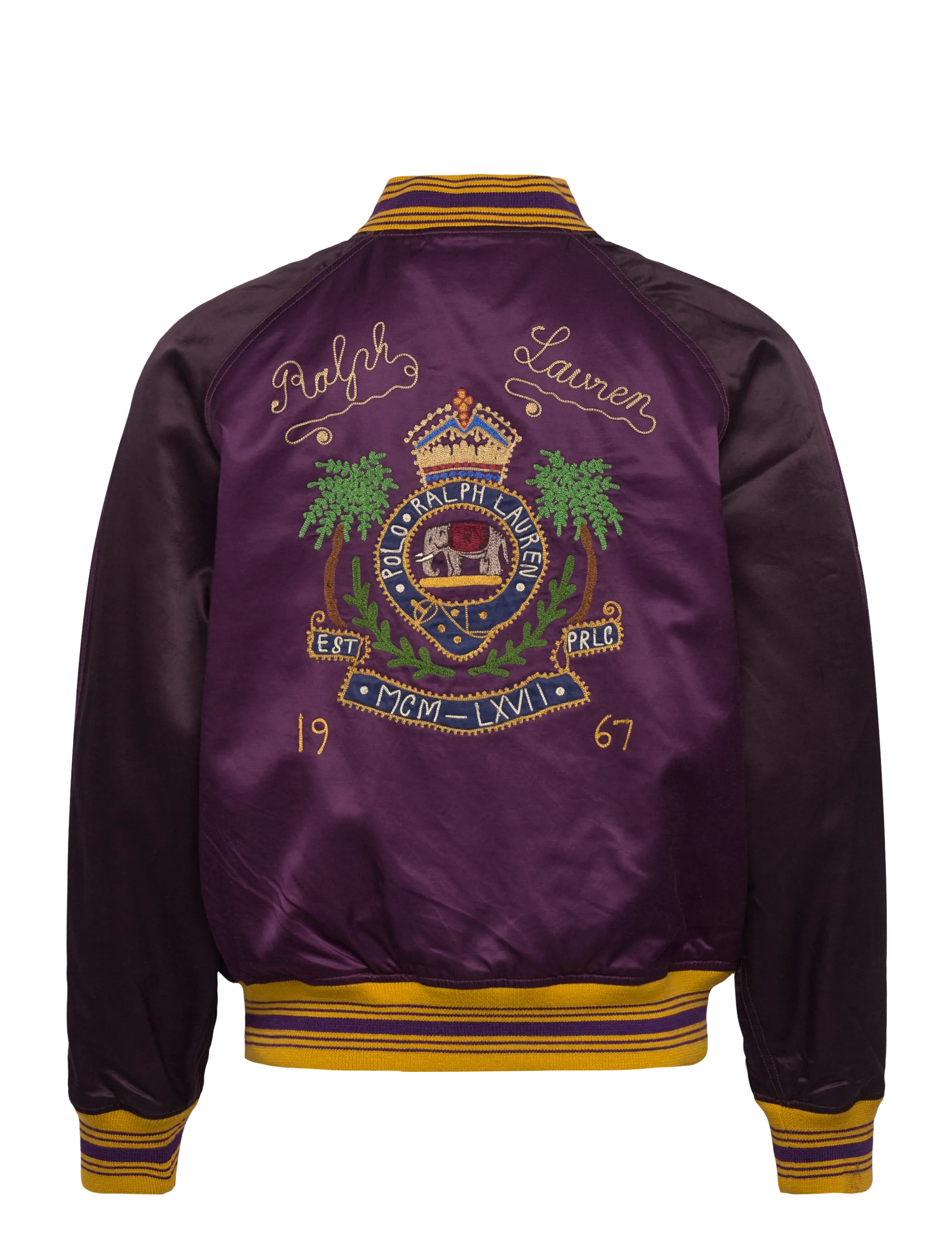 Polo Ralph Lauren - Embroidered Satin Baseball Jacket - collegejakker - burgundy rose/sta - 2