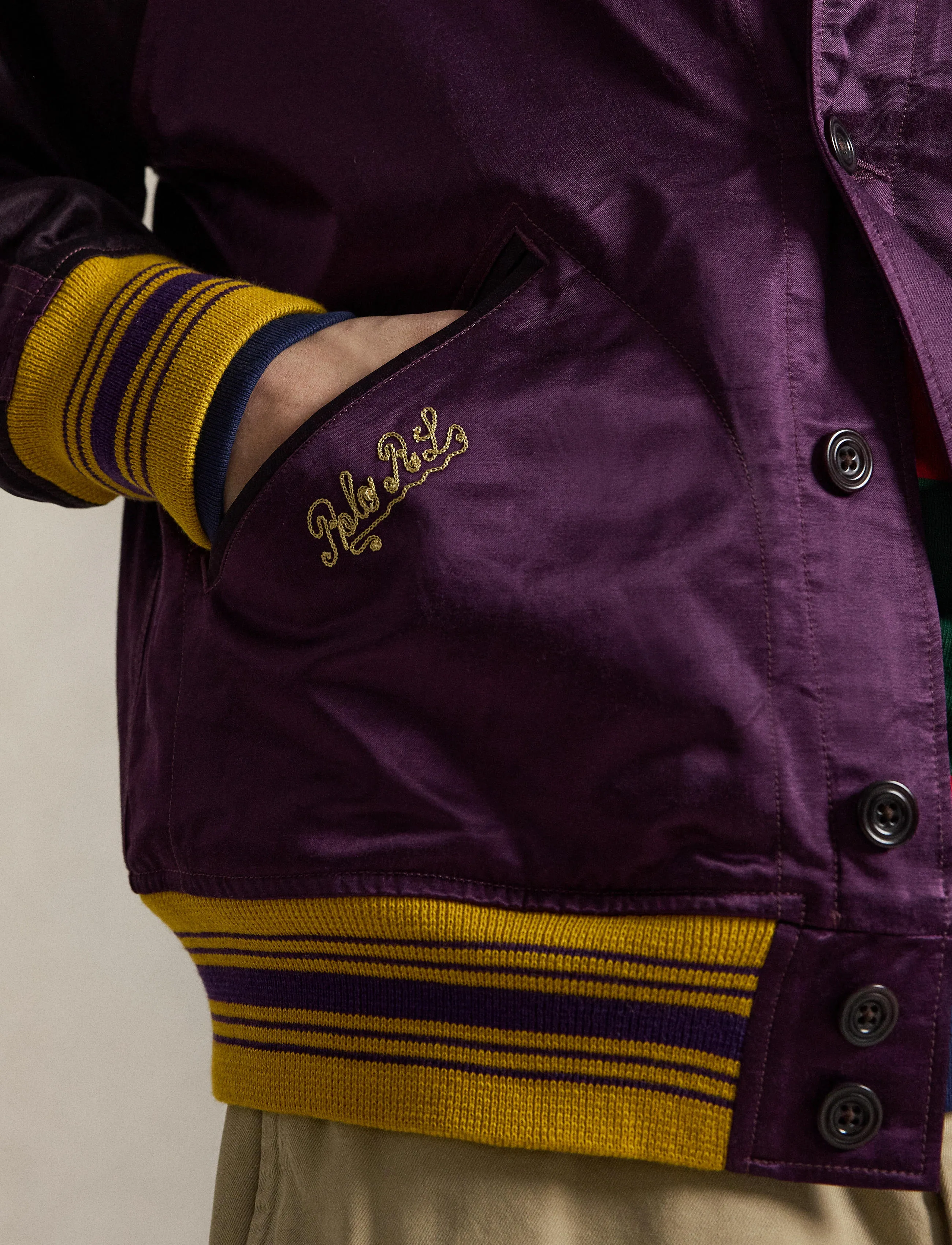 Embroidered Satin Baseball Jacket 4