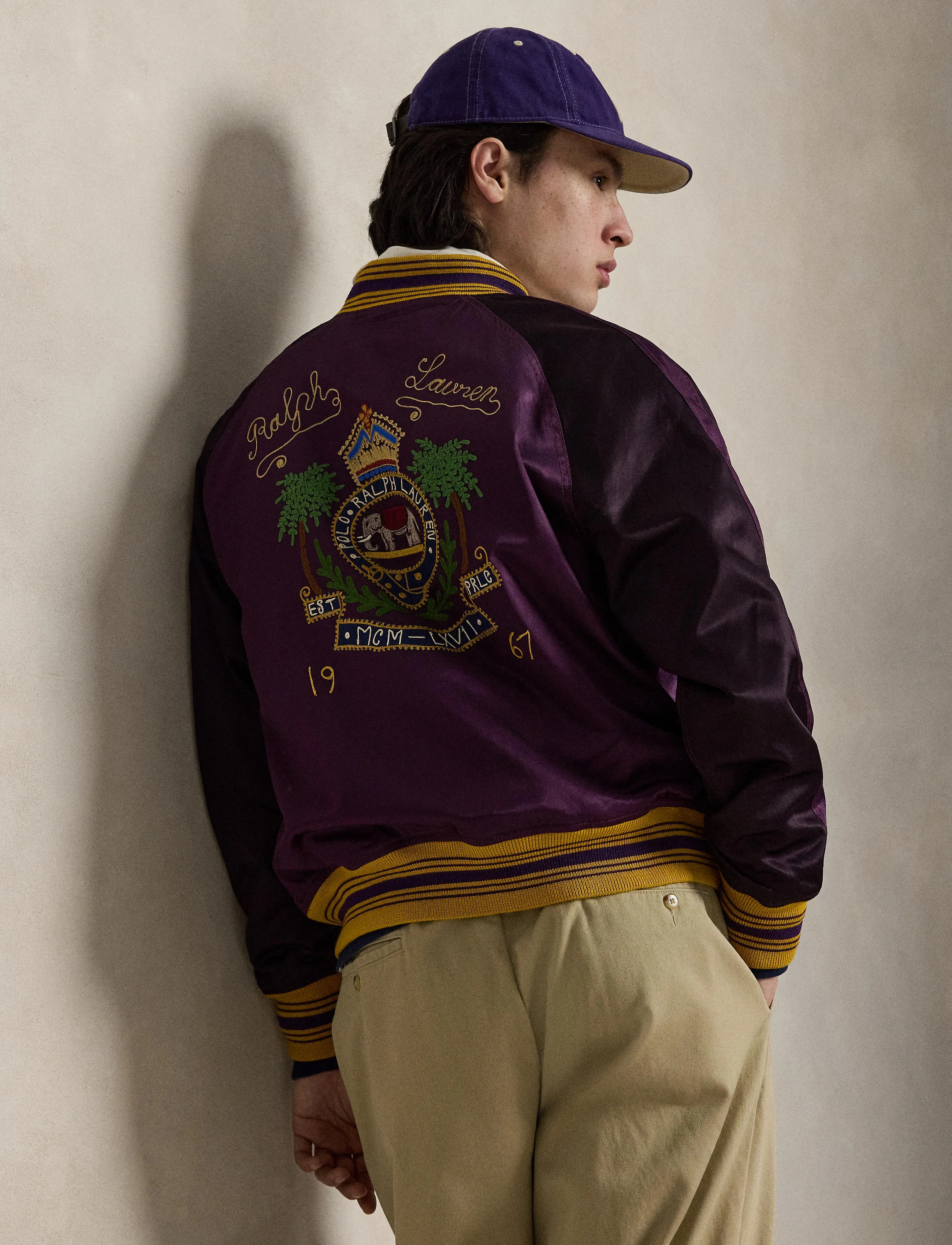Embroidered Satin Baseball Jacket 6