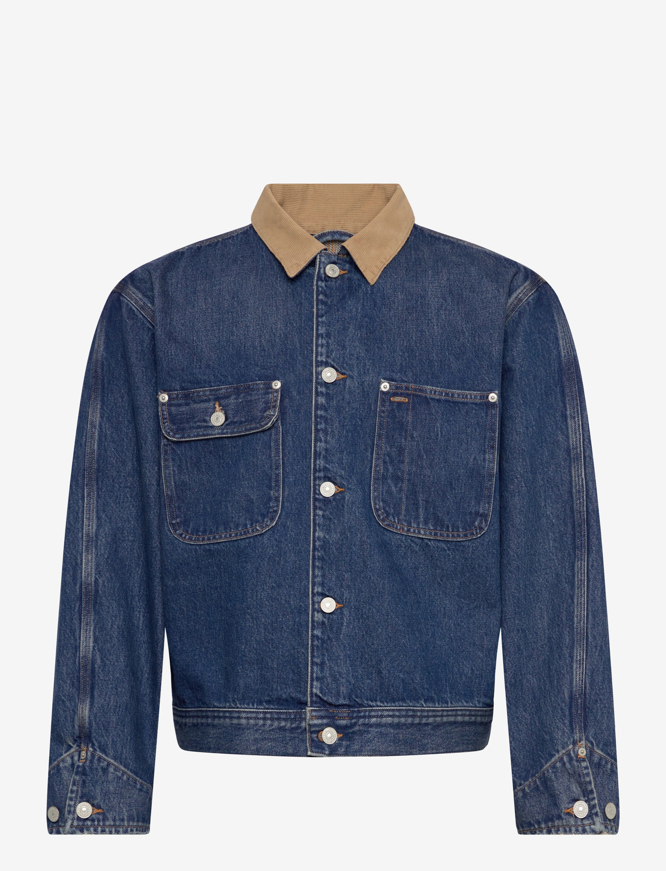 Polo Ralph Lauren - Denim Corduroy-Collar Trucker Jacket - uforede denimjakker - outpost - 1