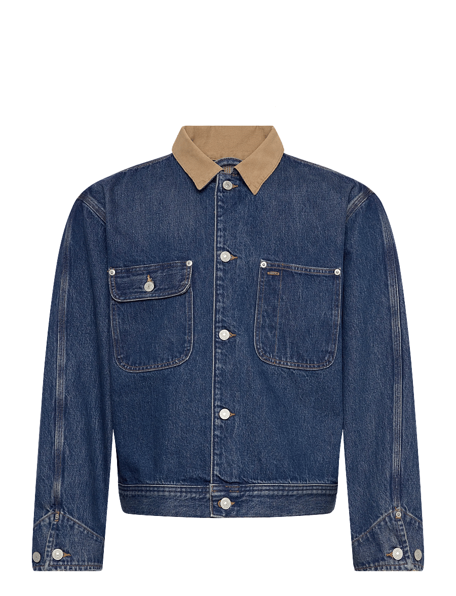 Polo Ralph Lauren - Denim Corduroy-Collar Trucker Jacket - uforede denimjakker - outpost - 1