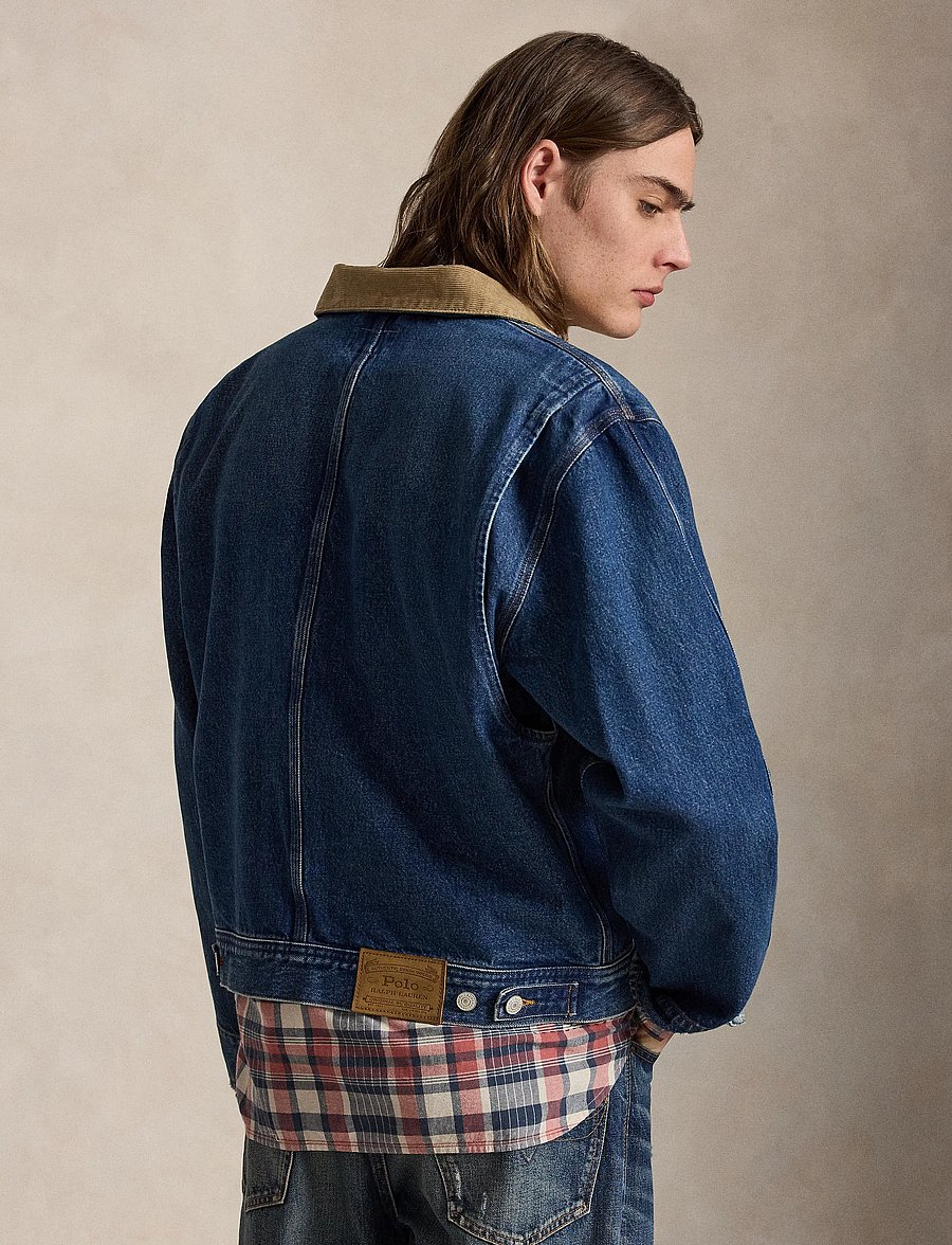 Polo Ralph Lauren - Denim Corduroy-Collar Trucker Jacket - uforede denimjakker - outpost - 3