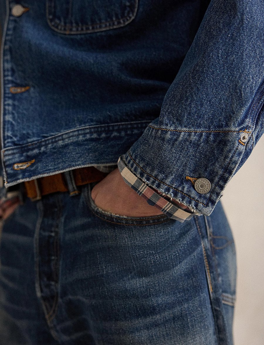 Polo Ralph Lauren - Denim Corduroy-Collar Trucker Jacket - uforede denimjakker - outpost - 5