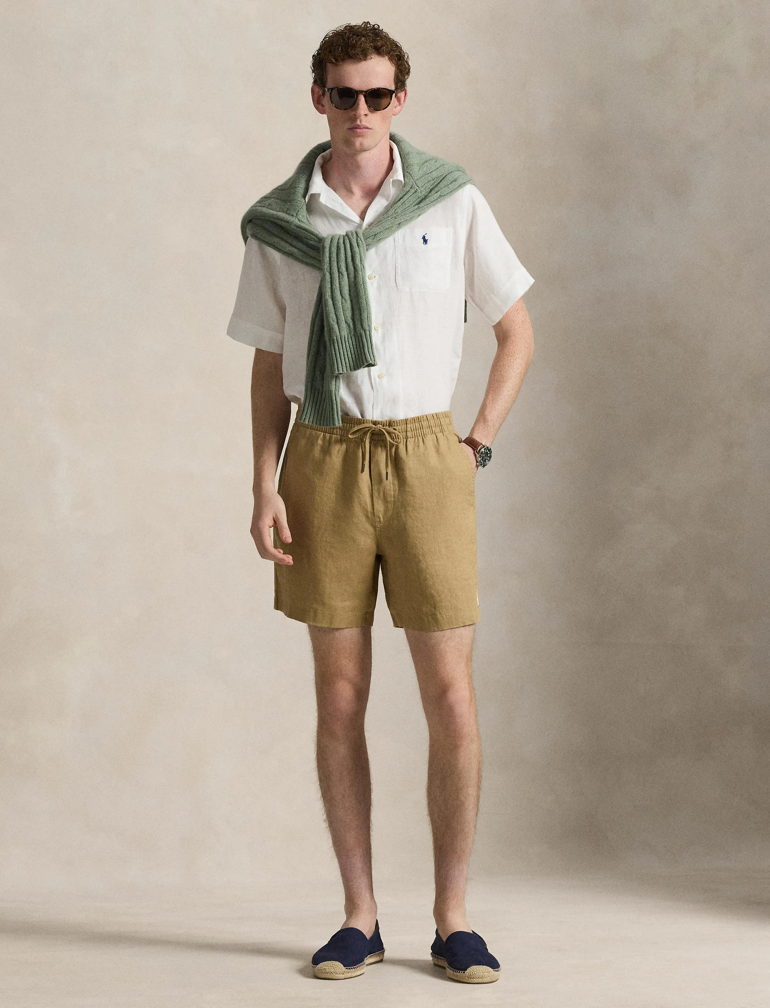 Polo Ralph Lauren - 6-Inch Polo Prepster Linen Short - hørshorts - cafe tan - 3
