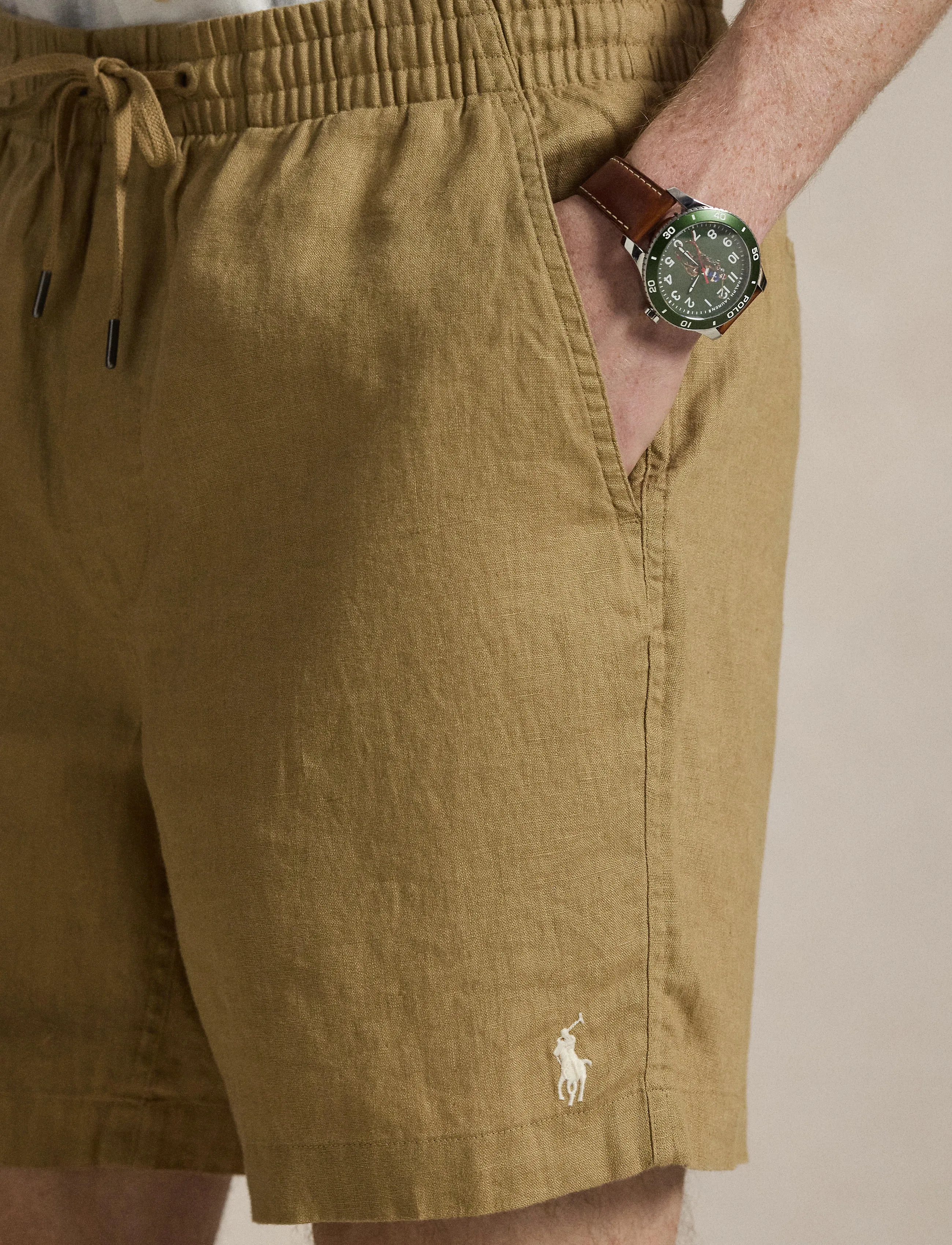 Polo Ralph Lauren - 6-Inch Polo Prepster Linen Short - hørshorts - cafe tan - 4