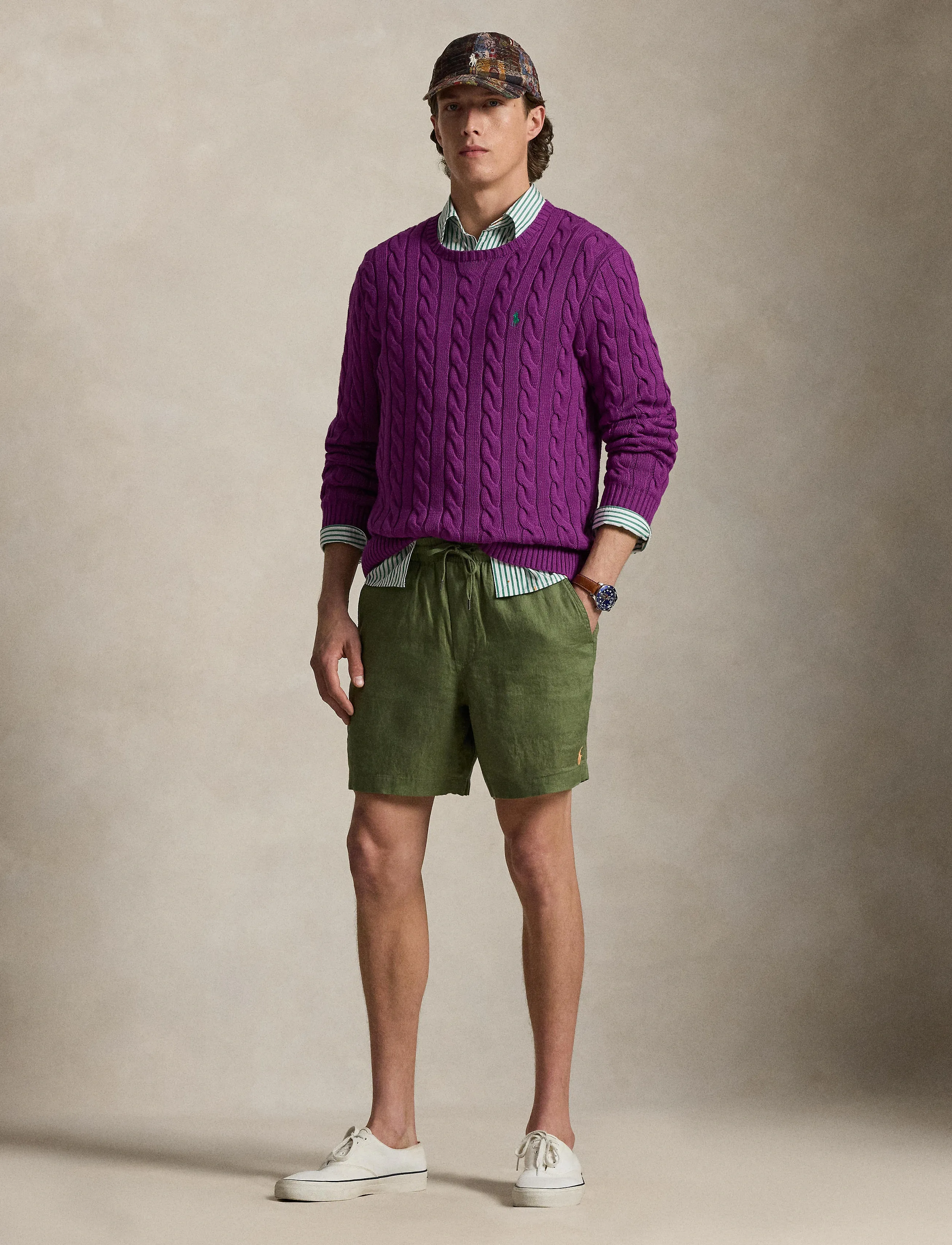 Polo Ralph Lauren - 6-Inch Polo Prepster Linen Short - leinen-shorts - garden trail - 4