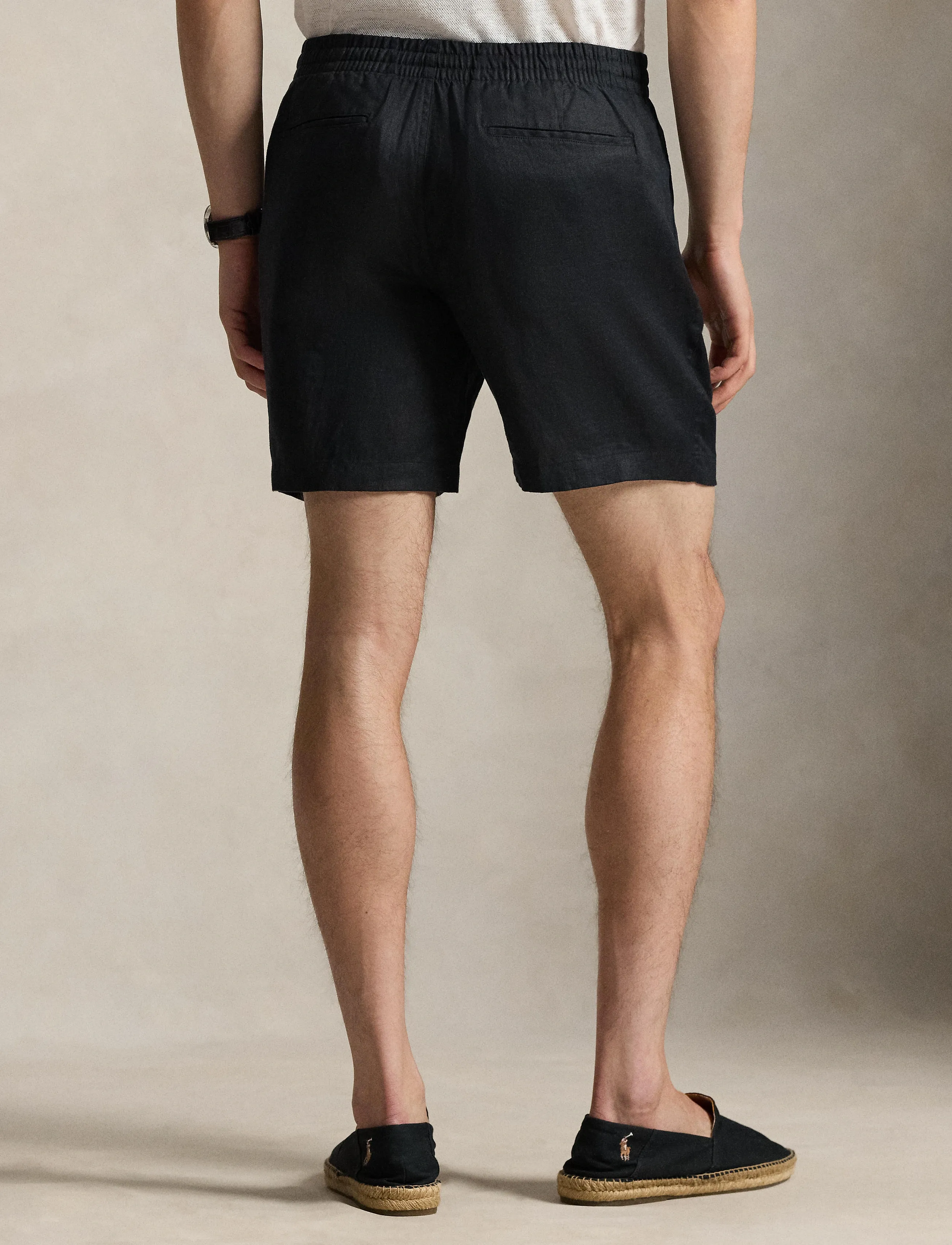 Polo Ralph Lauren - 6-Inch Polo Prepster Linen Short - hørshorts - polo black - 5