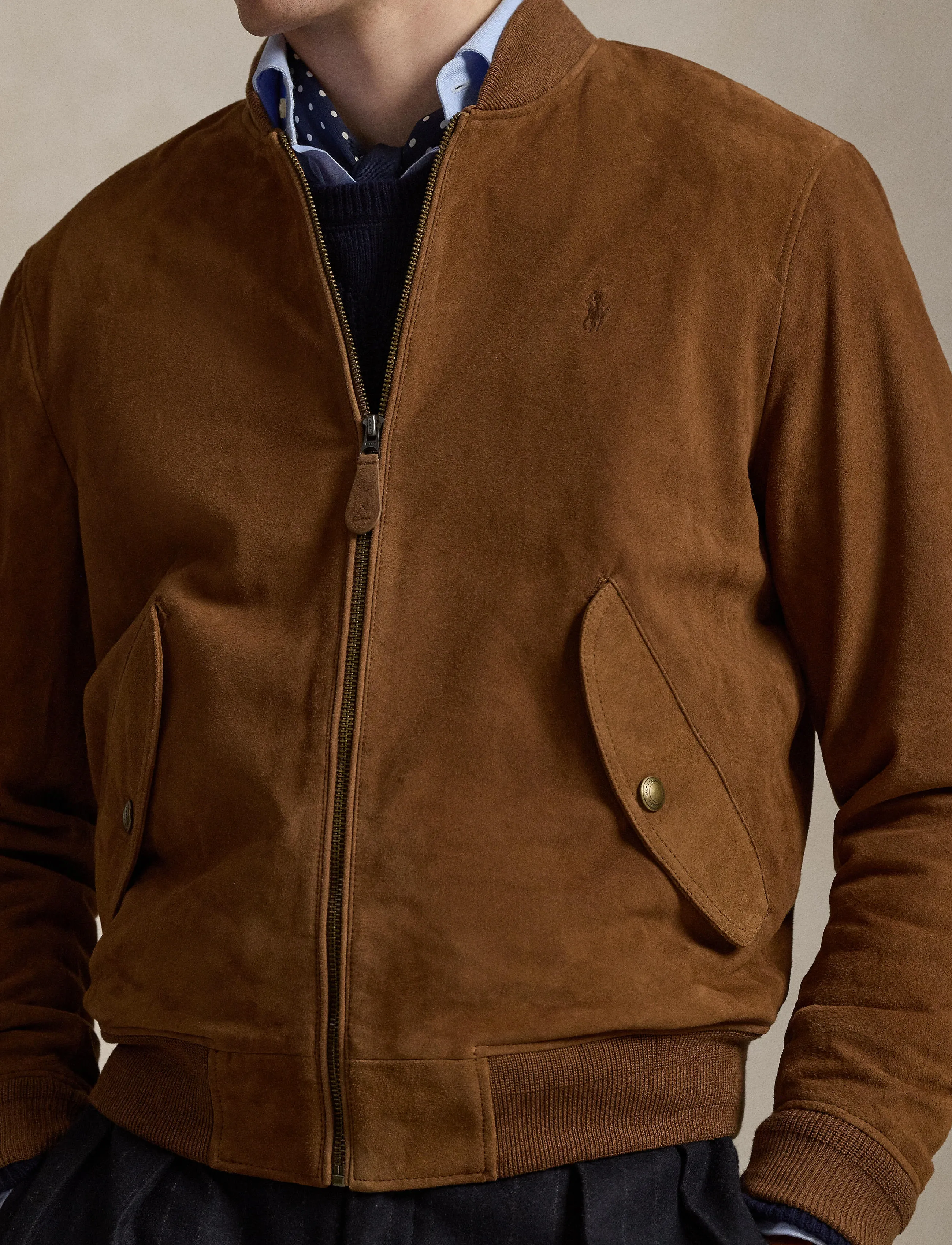 Polo Ralph Lauren - Suede Flight Jacket - frühlingsjacken - country brown - 4