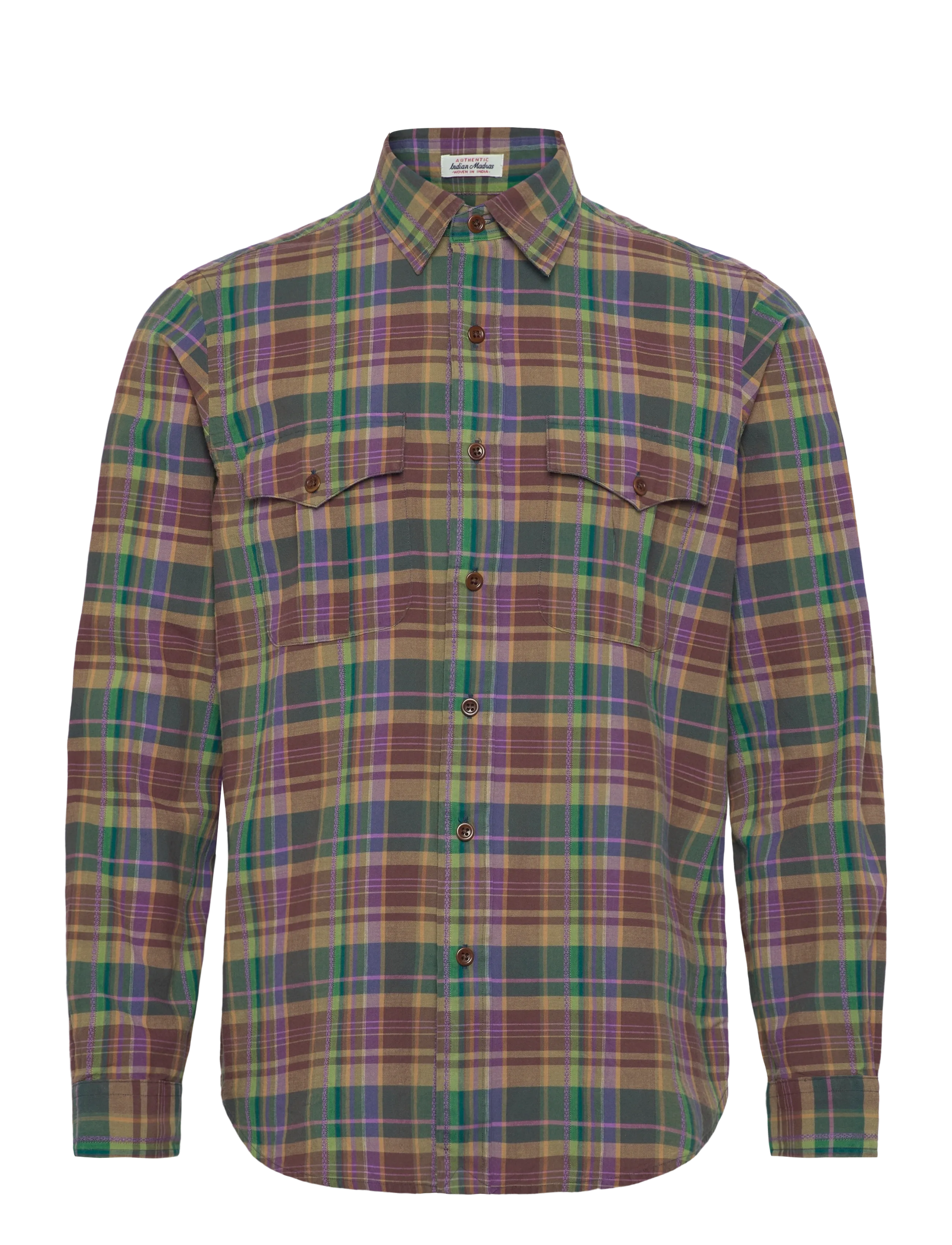 Polo Ralph Lauren Classic Fit Madras Shirt - Spring Wardrobe - 7097 BROWN PURPLE / green