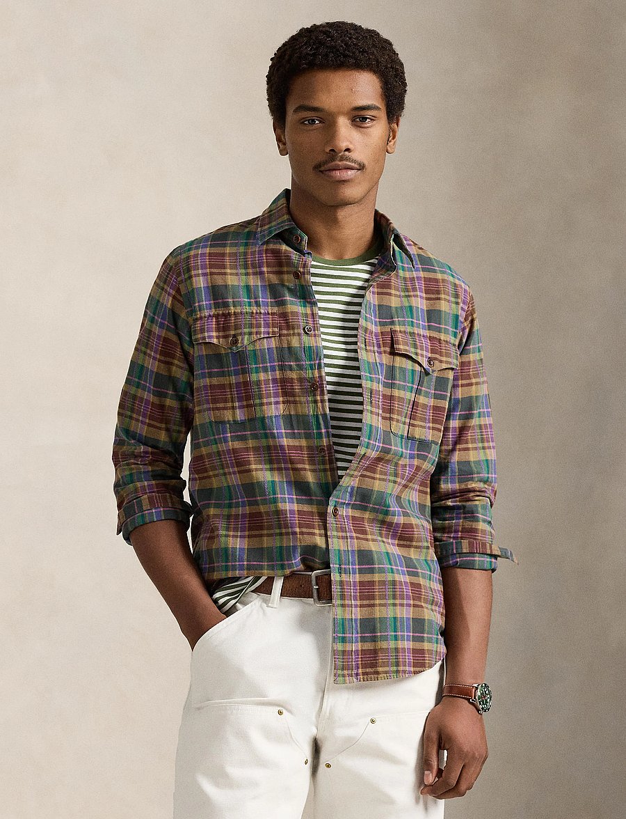 Polo Ralph Lauren - Classic Fit Madras Shirt - koszule w kratkę - 7097 brown purple - 3