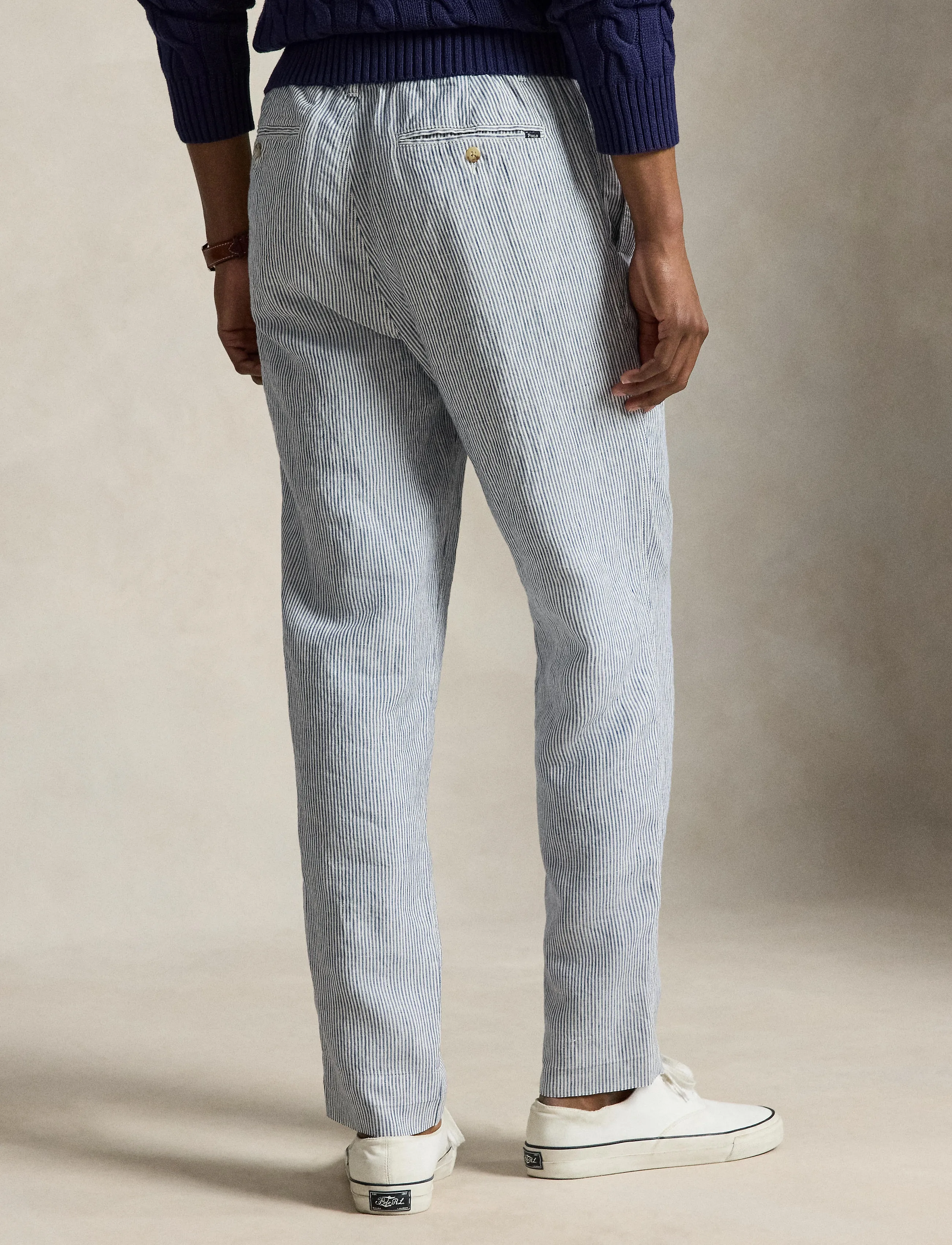 Polo Ralph Lauren - Lateef Slim Tapered Fit Linen Pant - leinenhosen - navy micro stripe - 5