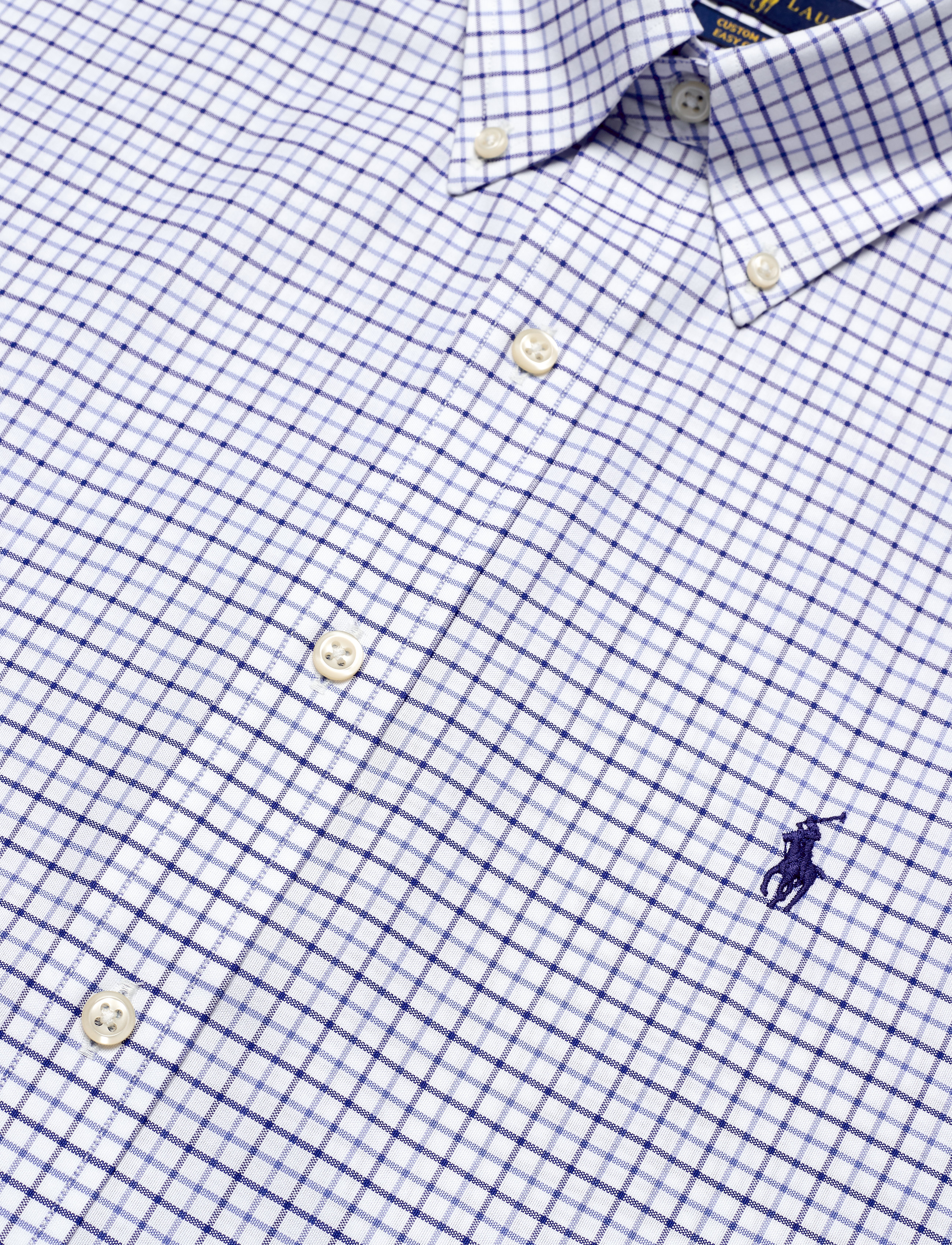 Polo Ralph Lauren - Custom Fit Tattersall Shirt - 3138a cobalt blue - 3