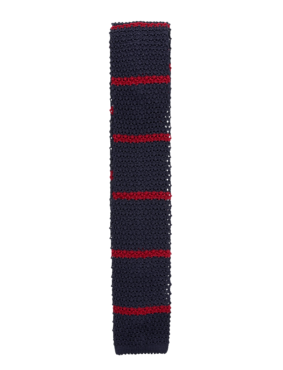 Polo Ralph Lauren - Striped Knit Silk Tie - lipsud - navy/red - 0
