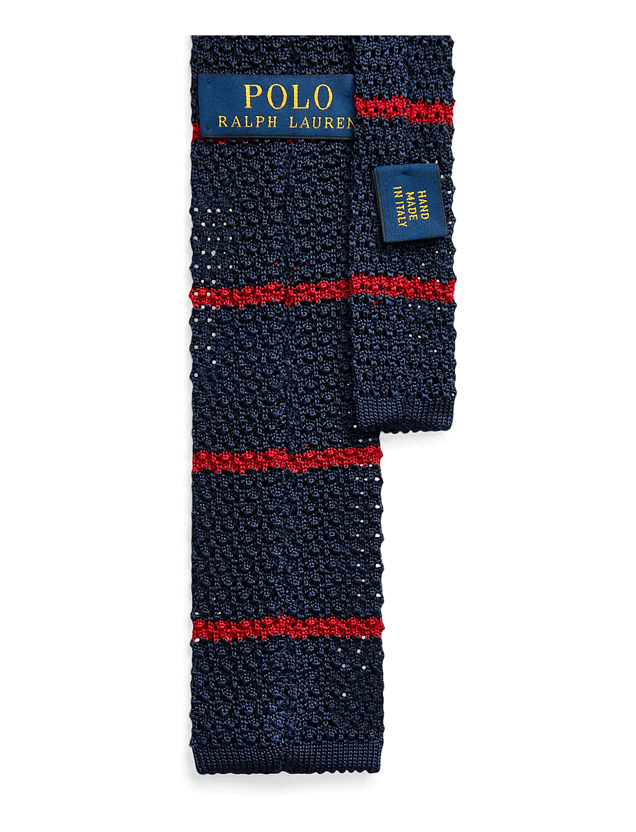Polo Ralph Lauren - Striped Knit Silk Tie - lipsud - navy/red - 1