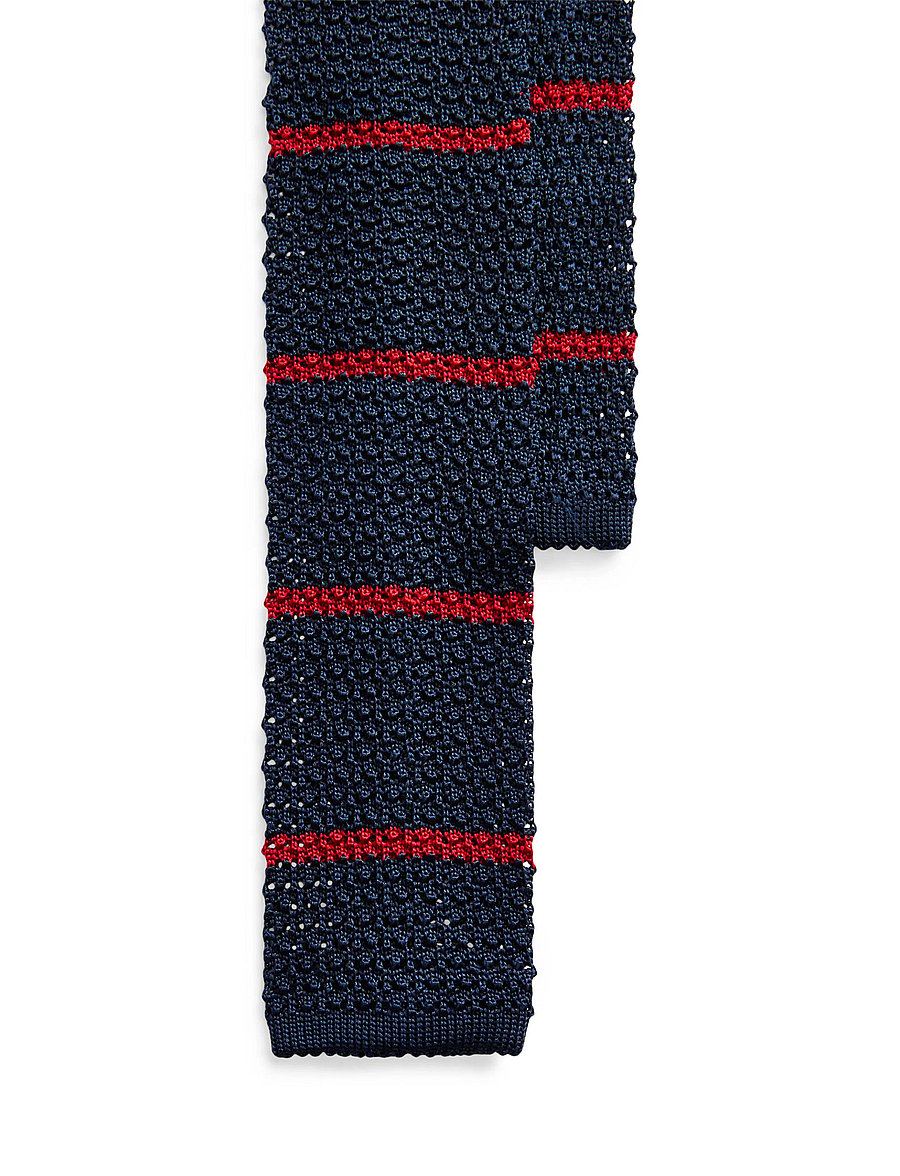 Polo Ralph Lauren - Striped Knit Silk Tie - lipsud - navy/red - 2