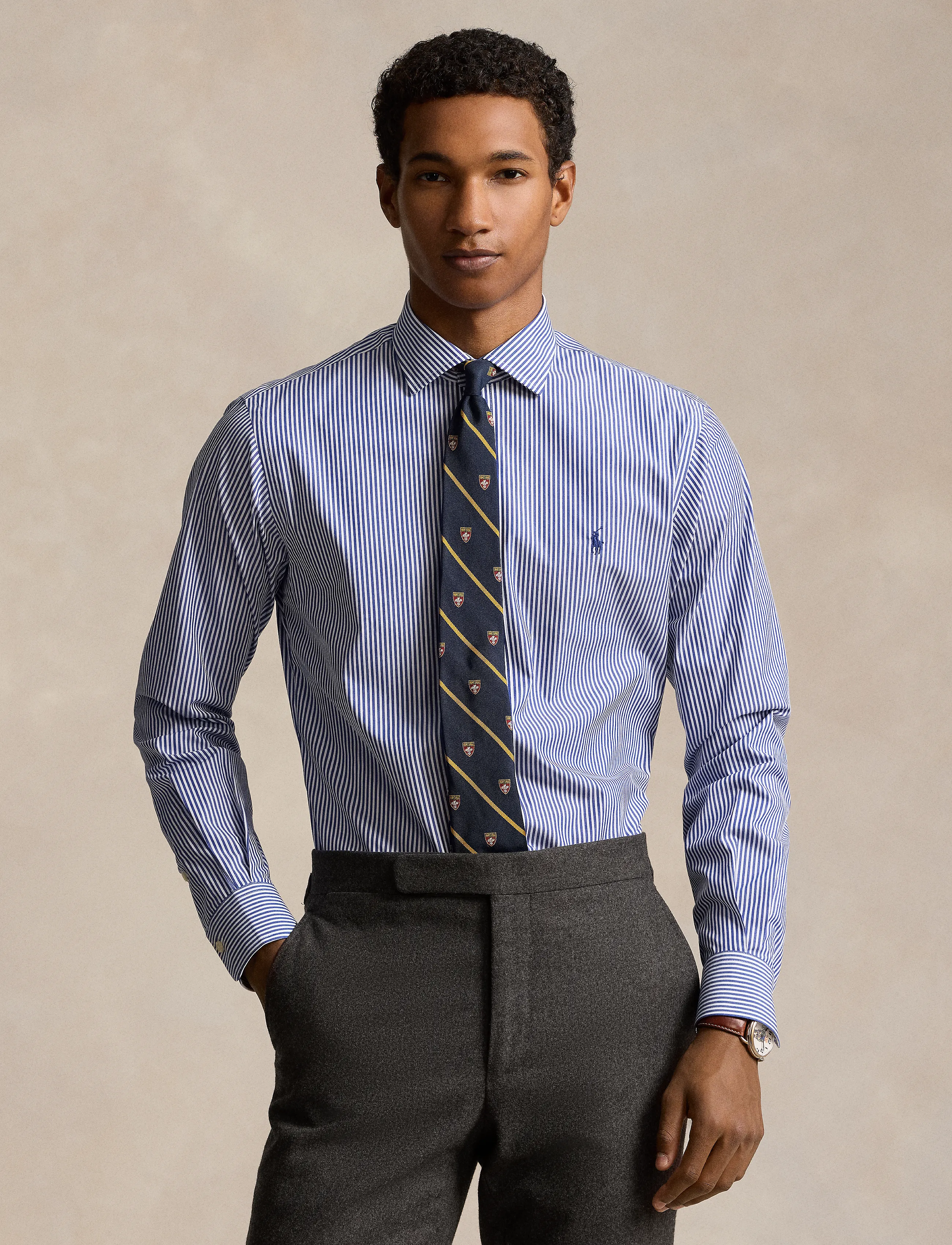 Polo Ralph Lauren Custom Fit Poplin Shirt - Kupuj według okazji - 3213A ROYAL/WHITE / blue