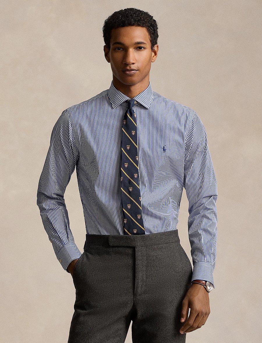 Polo Ralph Lauren - Custom Fit Poplin Shirt - proginiai marškiniai - 3213a royal/white - 0