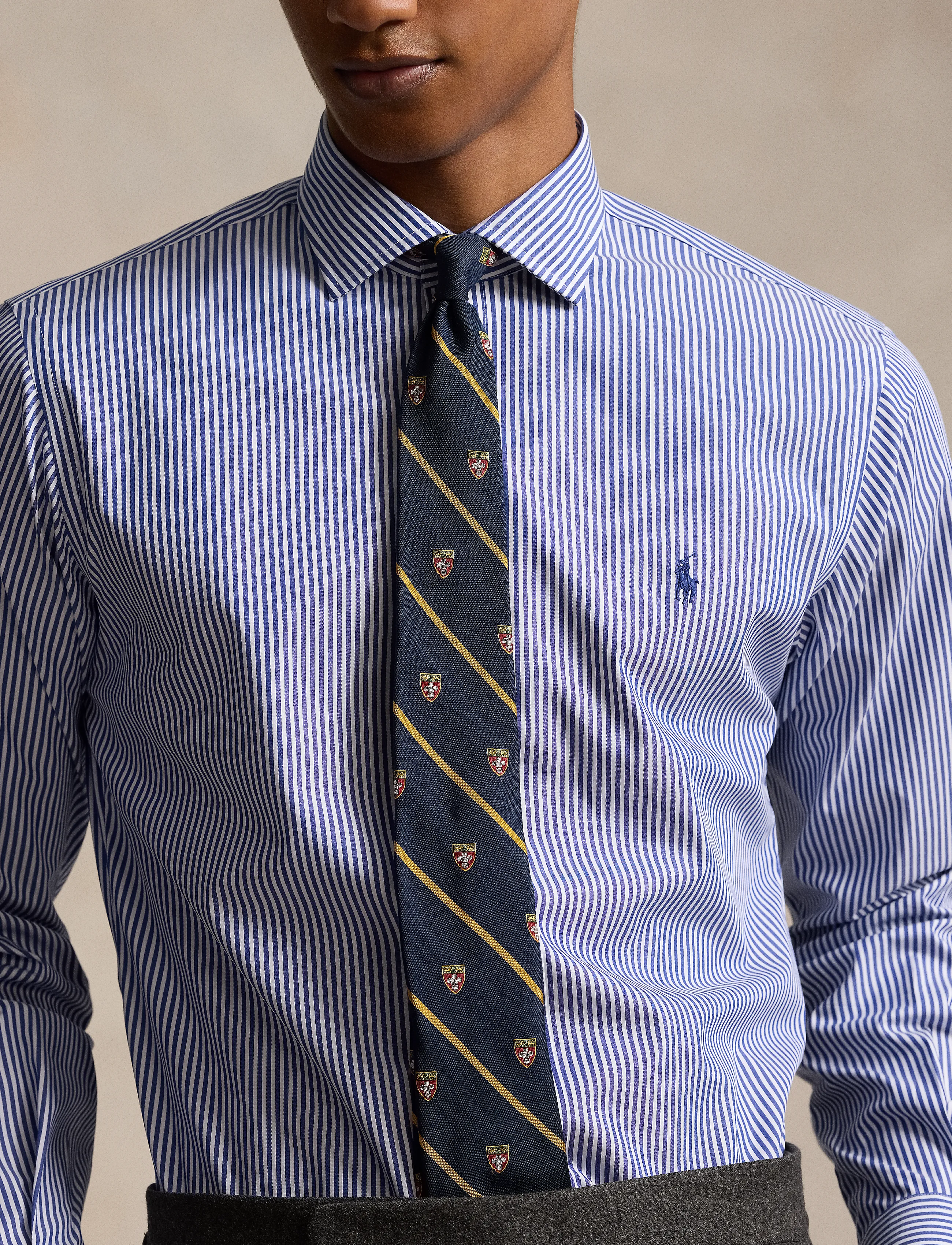 Polo Ralph Lauren - Custom Fit Poplin Shirt - proginiai marškiniai - 3213a royal/white - 4