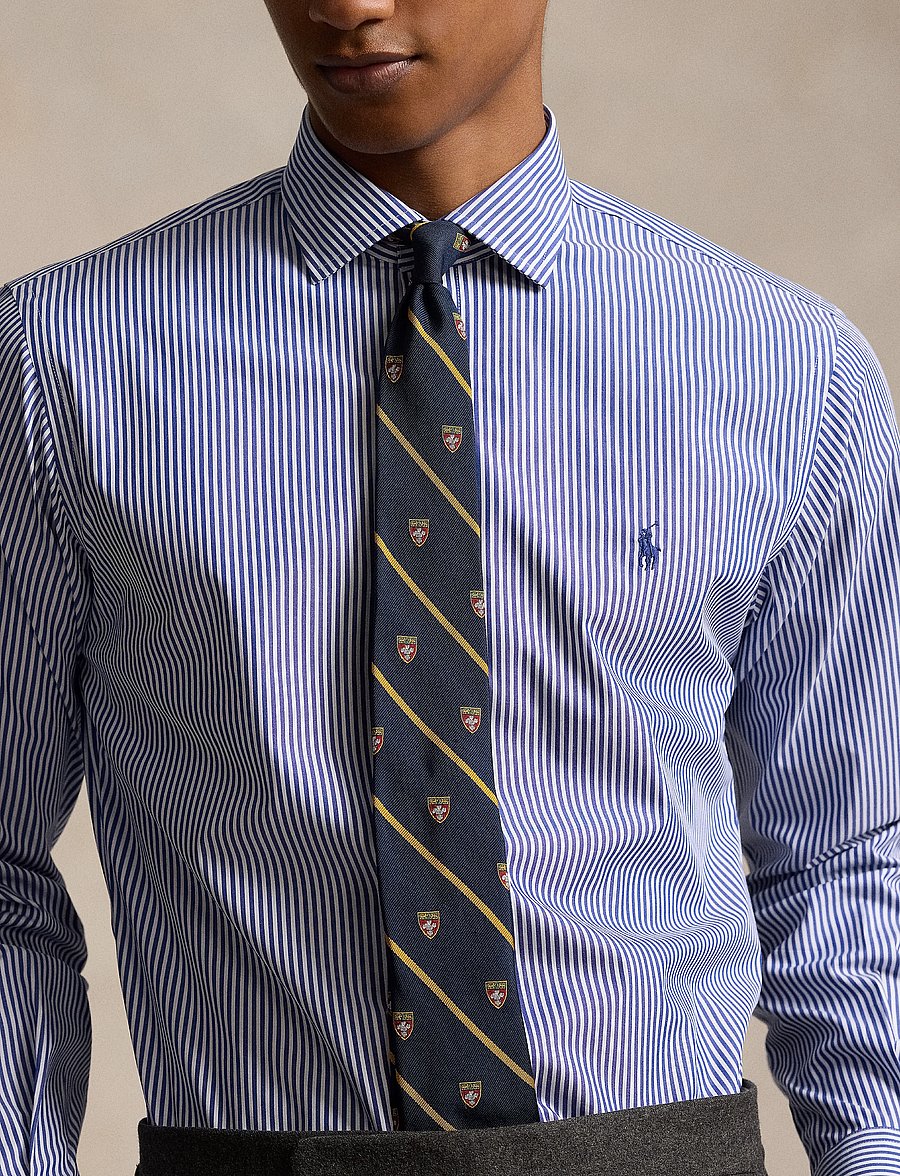 Polo Ralph Lauren - Custom Fit Poplin Shirt - proginiai marškiniai - 3213a royal/white - 4