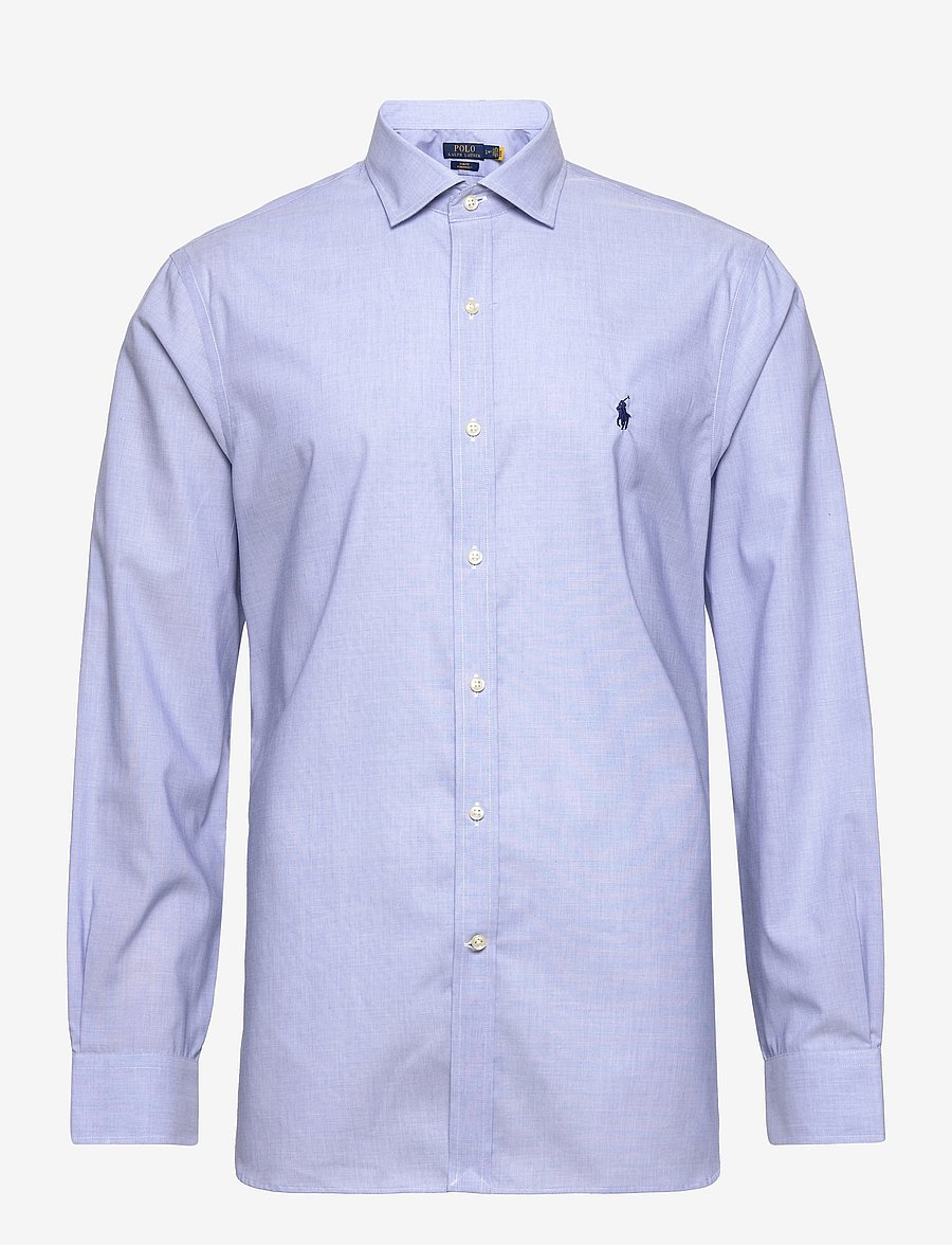 Polo Ralph Lauren - PUREPRESS NS POPLIN-SLIM ESTATE PPC - randiga skjortor - 3210a light blue/ - 0