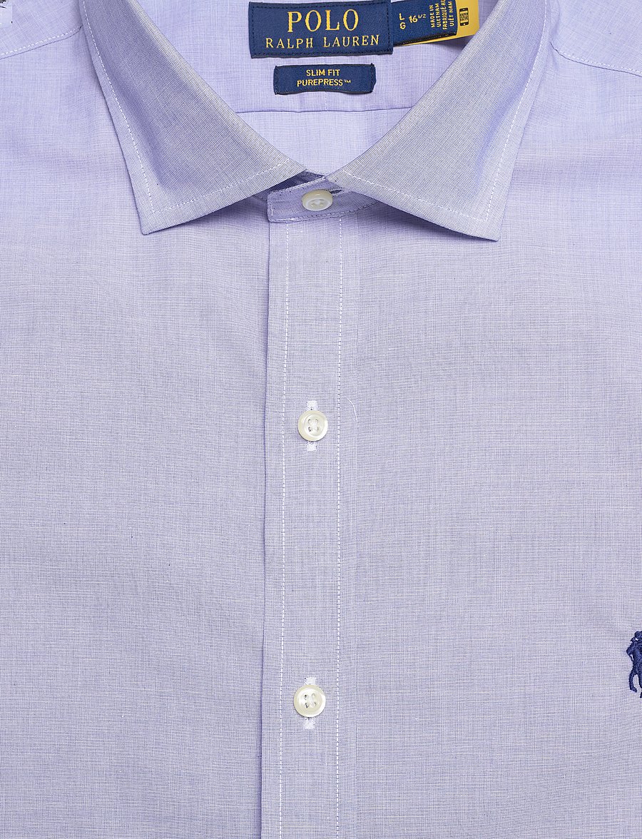 Polo Ralph Lauren - PUREPRESS NS POPLIN-SLIM ESTATE PPC - randiga skjortor - 3210a light blue/ - 2