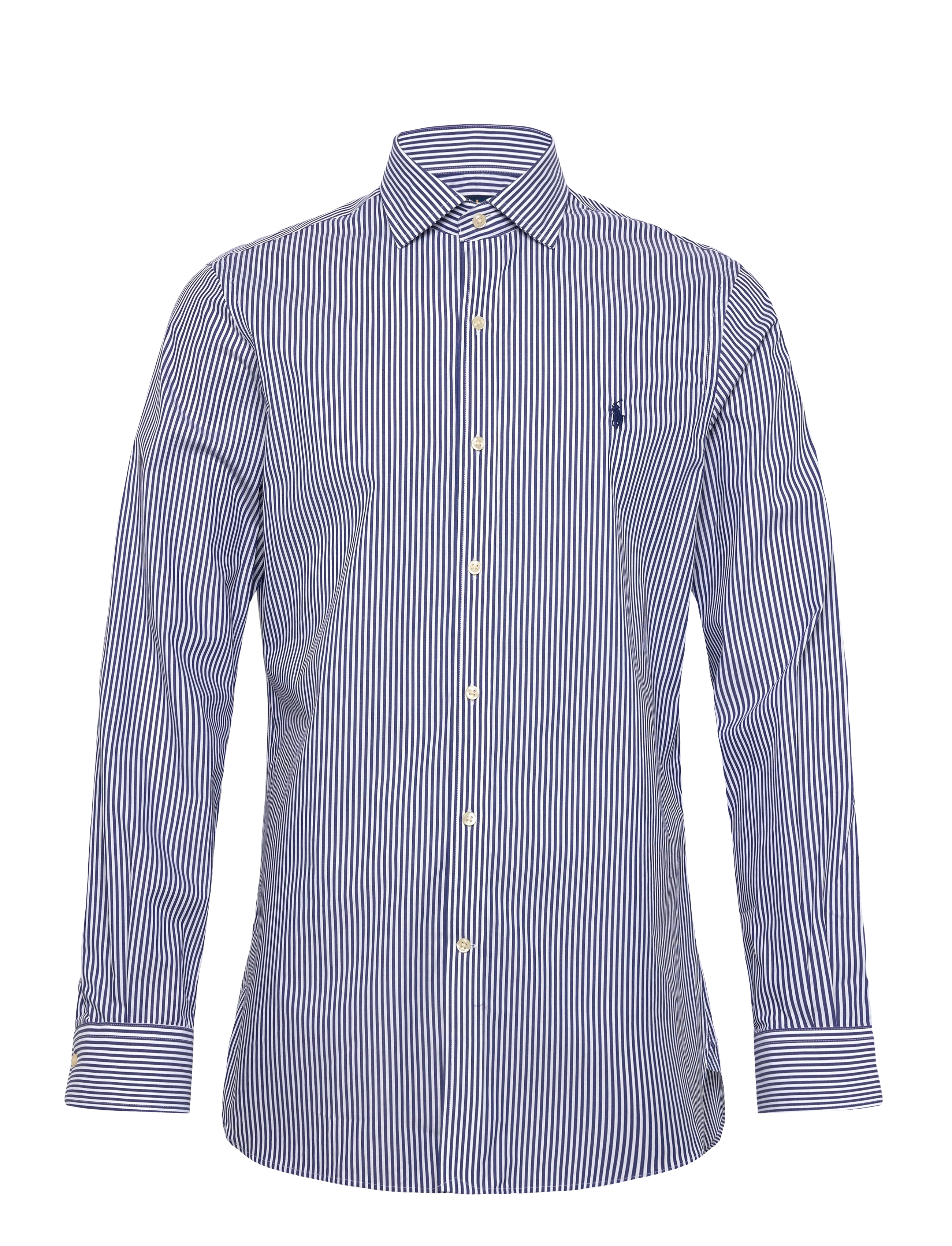 Polo Ralph Lauren Slim Fit Poplin Shirt - Clothing - 3213A ROYAL/WHITE / blue
