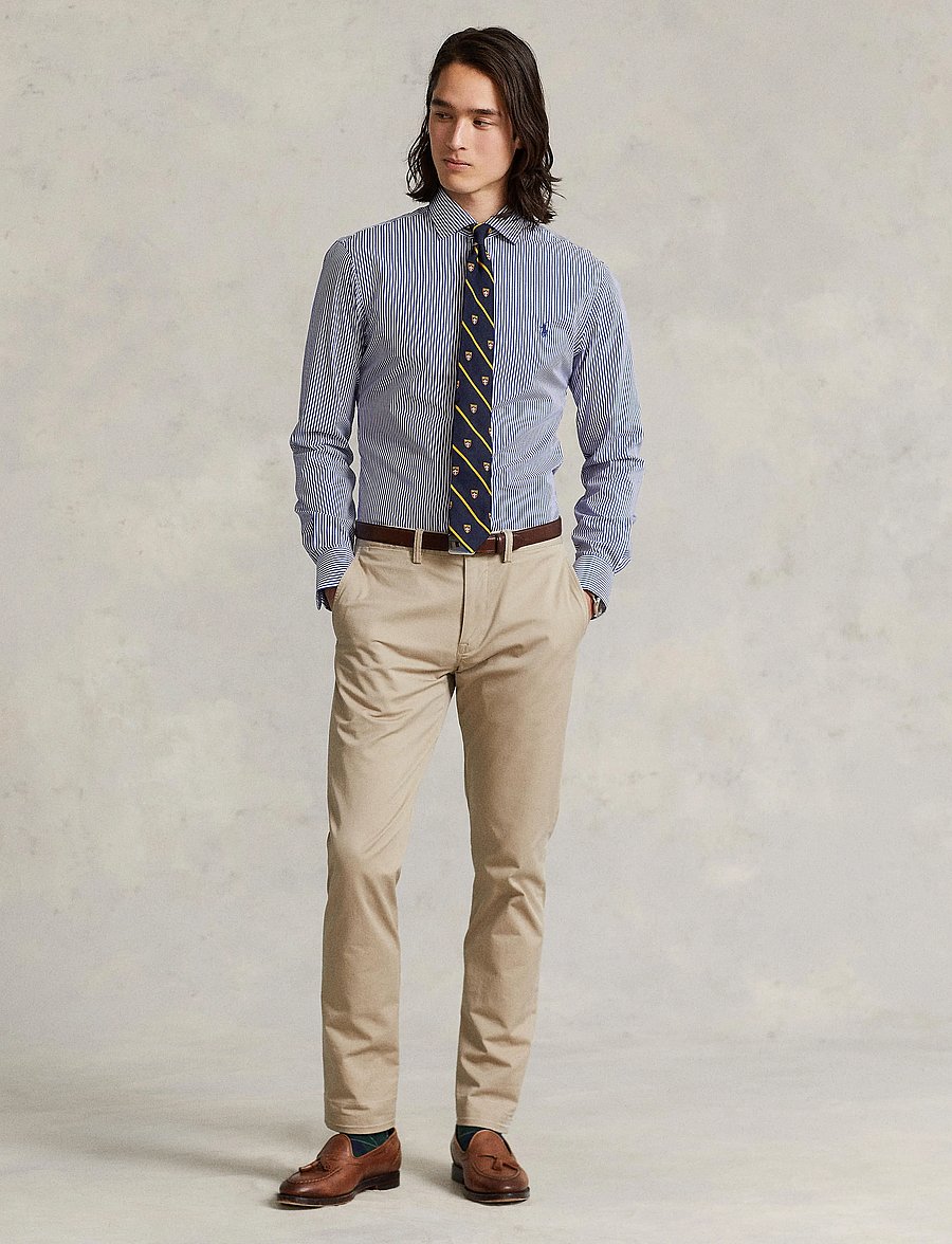 Polo Ralph Lauren - PUREPRESS NS POPLIN-SLIM ESTATE PPC - koszule w paski i prążki - 3213a royal/white - 0