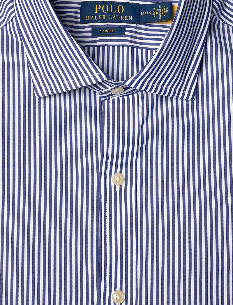 Polo Ralph Lauren - Slim Fit Poplin Shirt - randiga skjortor - 3213a royal/white - 2