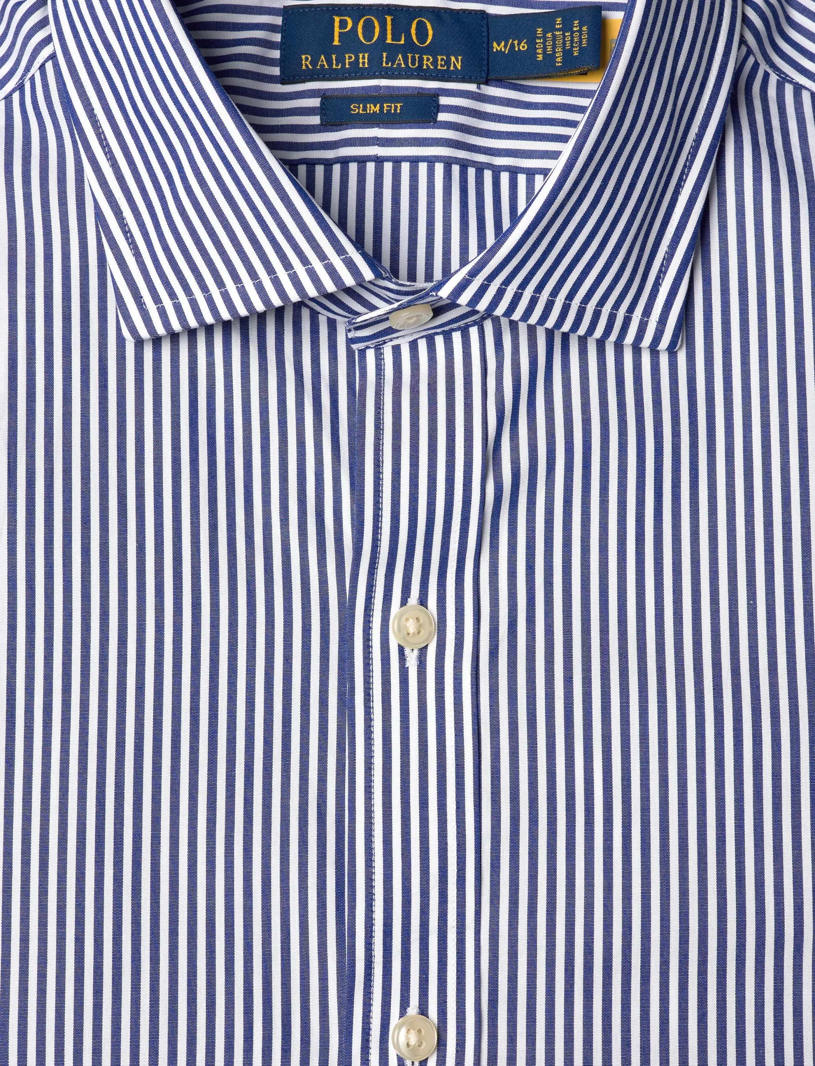 Polo Ralph Lauren - PUREPRESS NS POPLIN-SLIM ESTATE PPC - röndóttar skyrtur - 3213a royal/white - 2