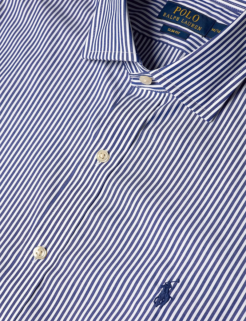 Polo Ralph Lauren - Slim Fit Poplin Shirt - randiga skjortor - 3213a royal/white - 3