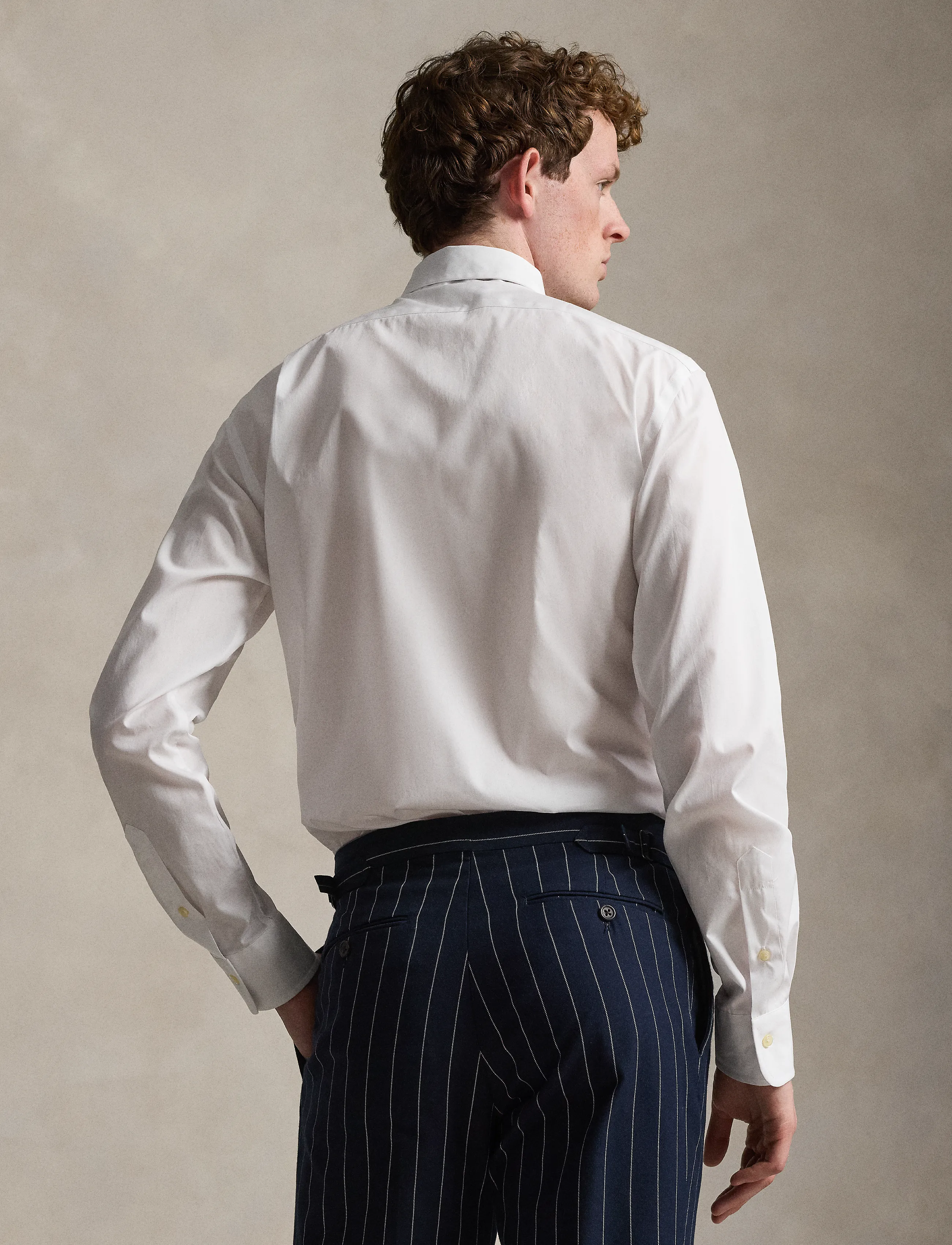 Polo Ralph Lauren - Slim Fit Poplin Shirt - randiga skjortor - white - 3