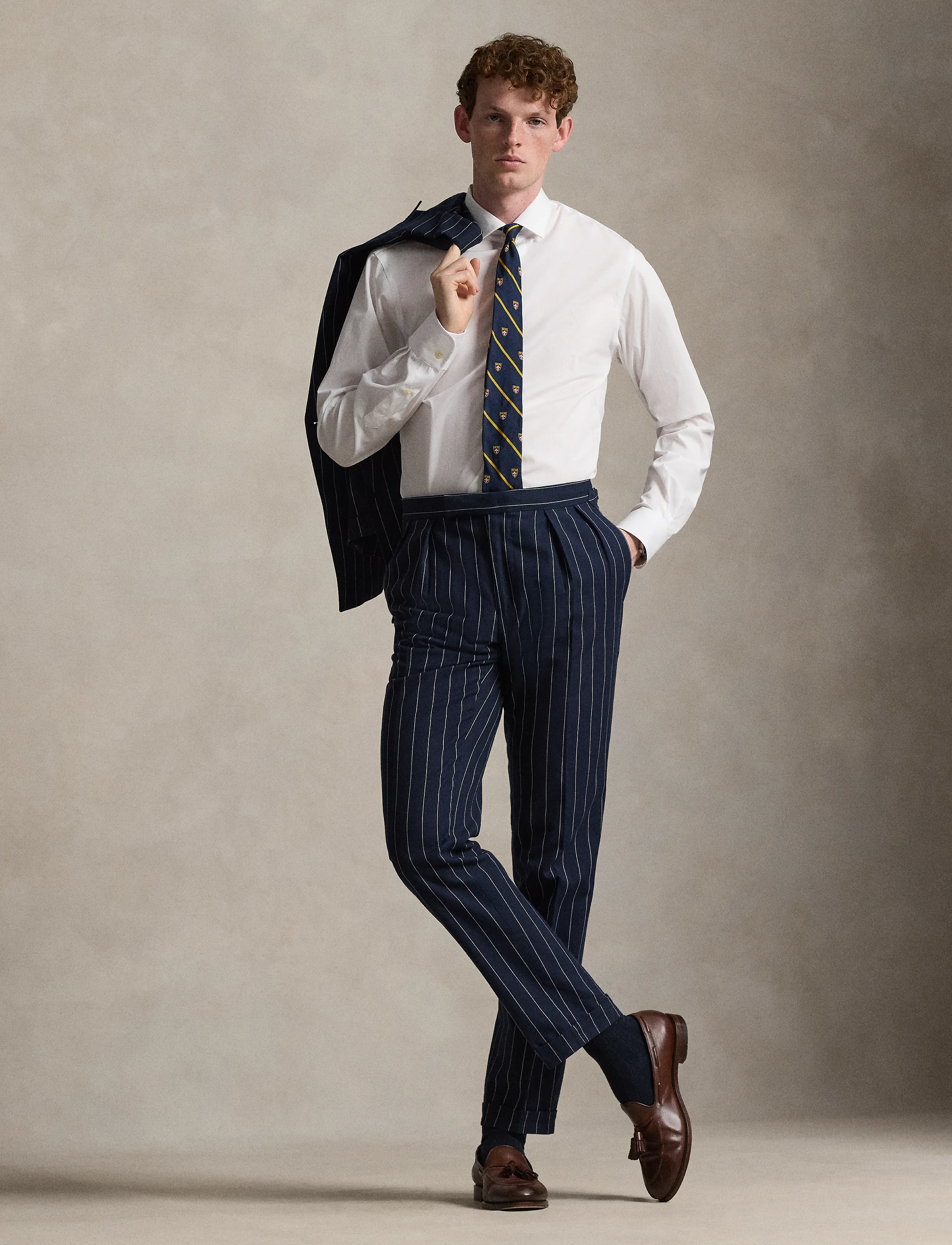 Polo Ralph Lauren - Slim Fit Poplin Shirt - randiga skjortor - white - 4