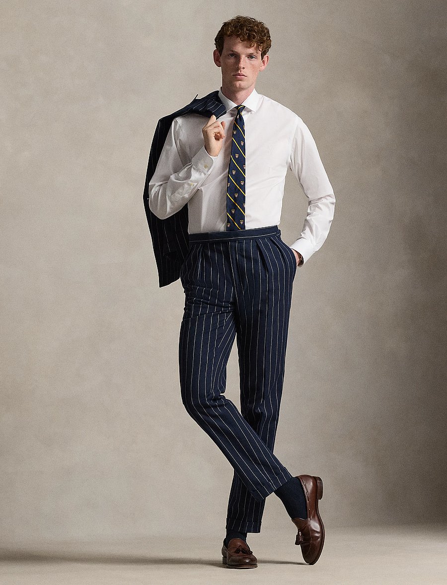 Polo Ralph Lauren - Slim Fit Poplin Shirt - randiga skjortor - white - 4