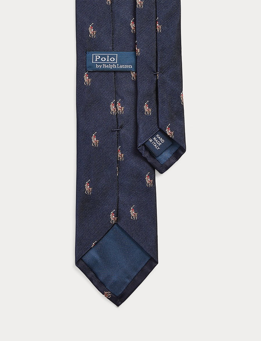 Polo Ralph Lauren - Polo Pony Silk Repp Narrow Tie - navy - 0