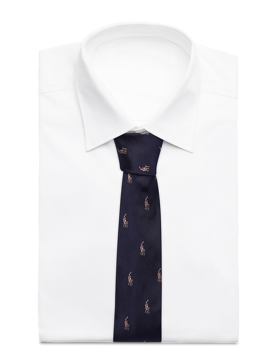 Polo Ralph Lauren - Polo Pony Silk Repp Narrow Tie - navy - 4