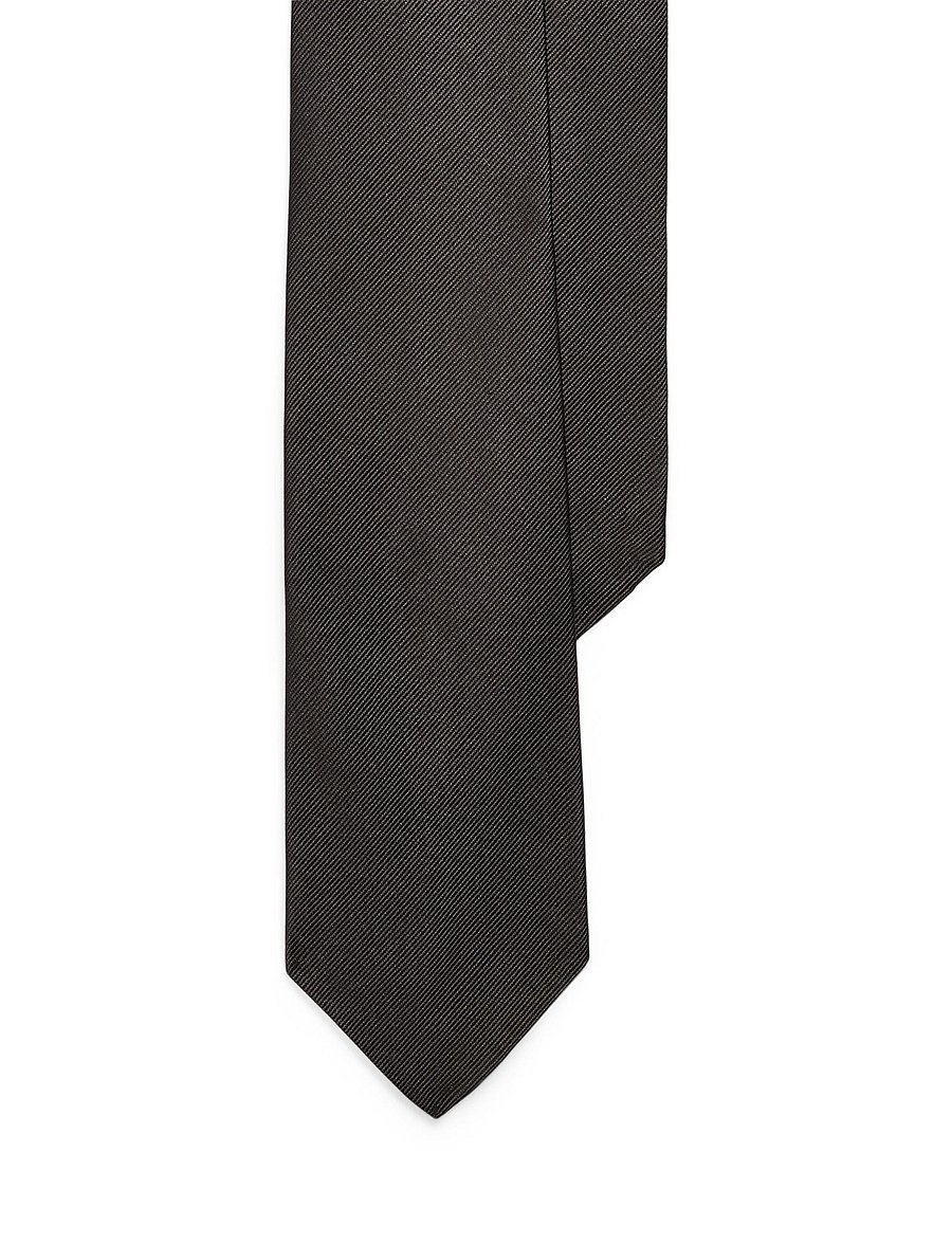Polo Ralph Lauren - Silk Repp Narrow Tie - lipsud - black - 2
