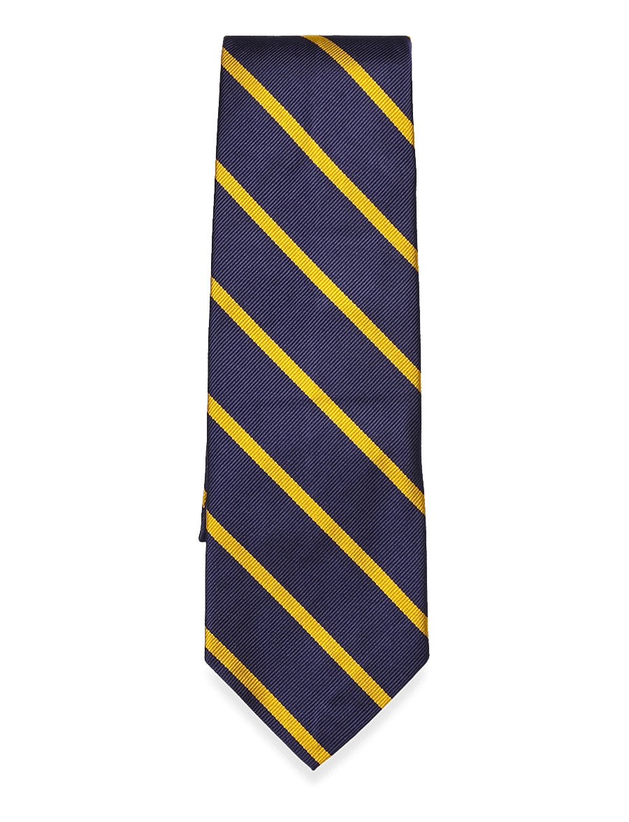 Polo Ralph Lauren - Striped Silk Repp Tie - stropdassen - navy/gold - 1