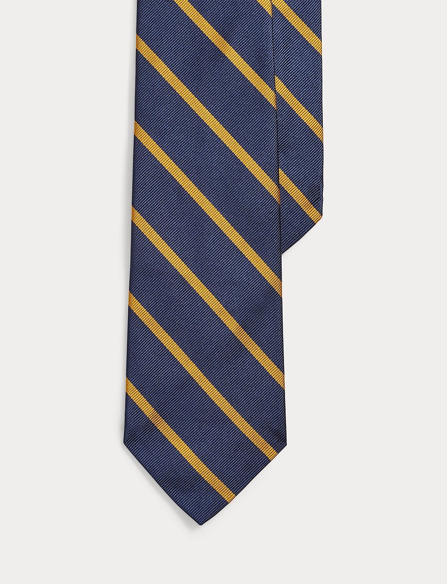 Polo Ralph Lauren - Striped Silk Repp Tie - stropdassen - navy/gold - 3