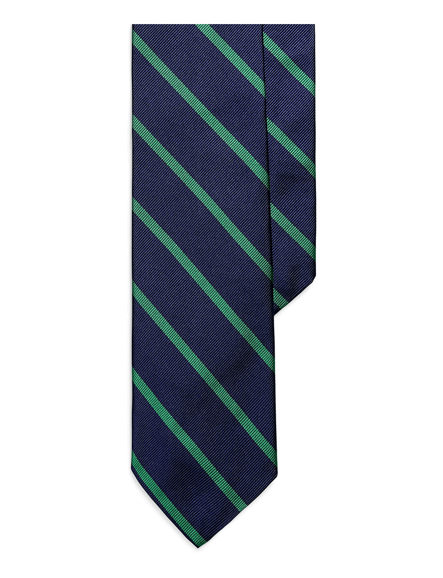 Polo Ralph Lauren - Striped Silk Repp Tie - stropdassen - navy/green - 0