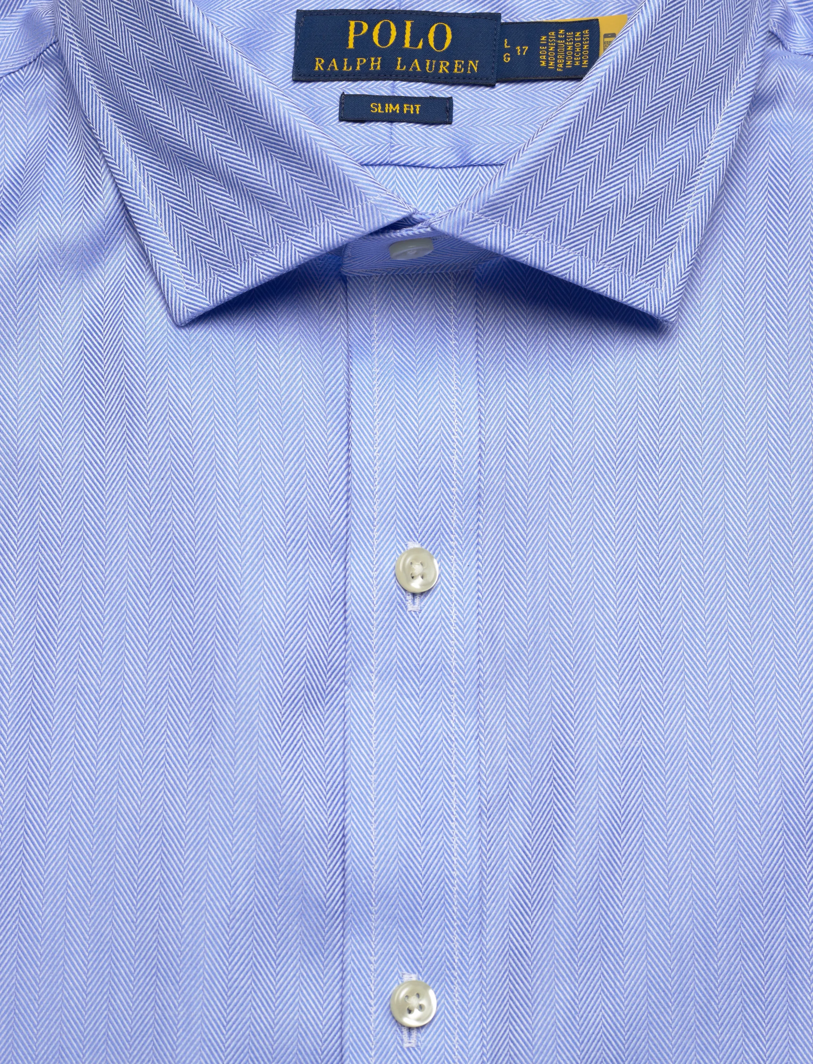 Polo Ralph Lauren - PUREPRESS TEXTURES-SLESTPPCN - formal shirts - 5499a blue - 2