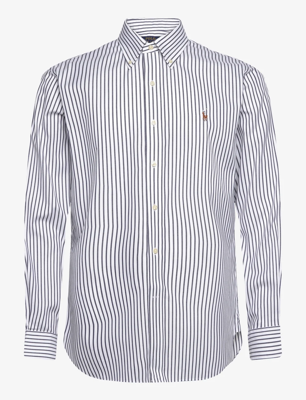 Polo Ralph Lauren - Custom Fit Striped Pinpoint Oxford Shirt - peruskauluspaidat - 5051a blue/white - 1