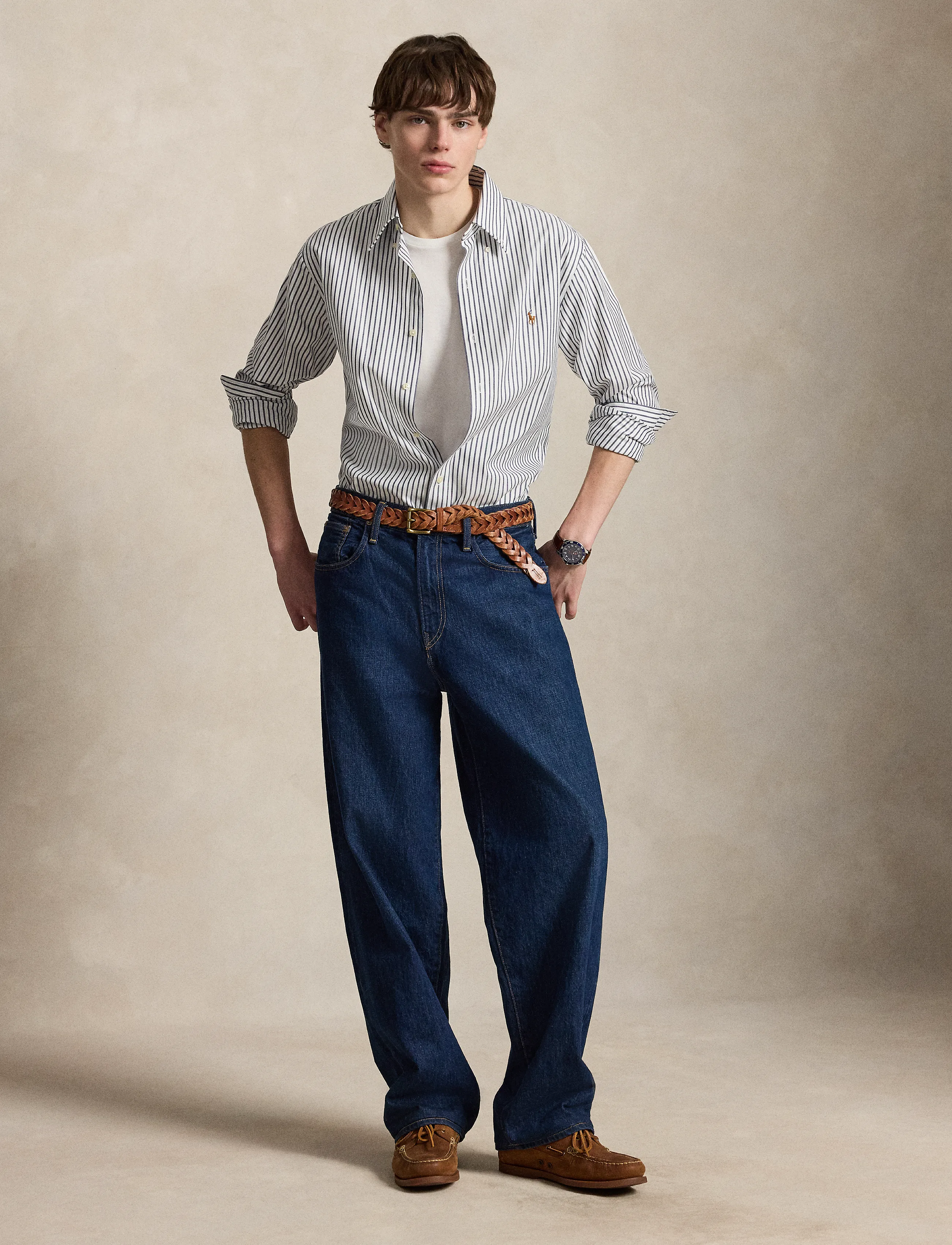 Polo Ralph Lauren - Custom Fit Striped Pinpoint Oxford Shirt - oxford skjorter - 5051a blue/white - 5