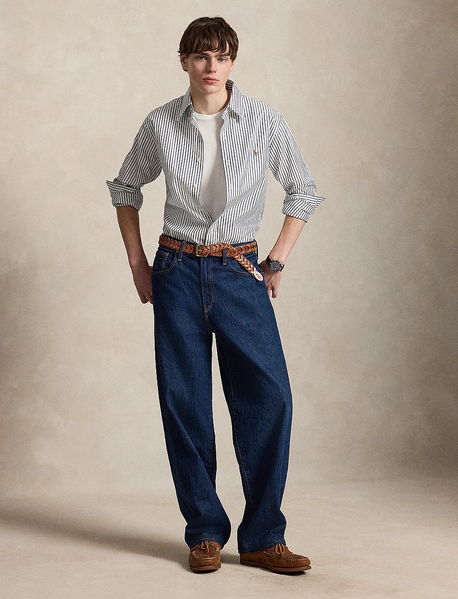 Polo Ralph Lauren - Custom Fit Striped Pinpoint Oxford Shirt - oxford skjorter - 5051a blue/white - 5