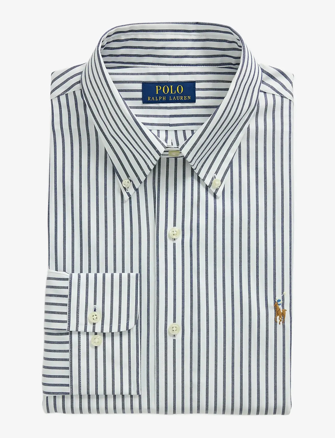 Polo Ralph Lauren - Custom Fit Striped Pinpoint Oxford Shirt - peruskauluspaidat - 5051a blue/white - 3
