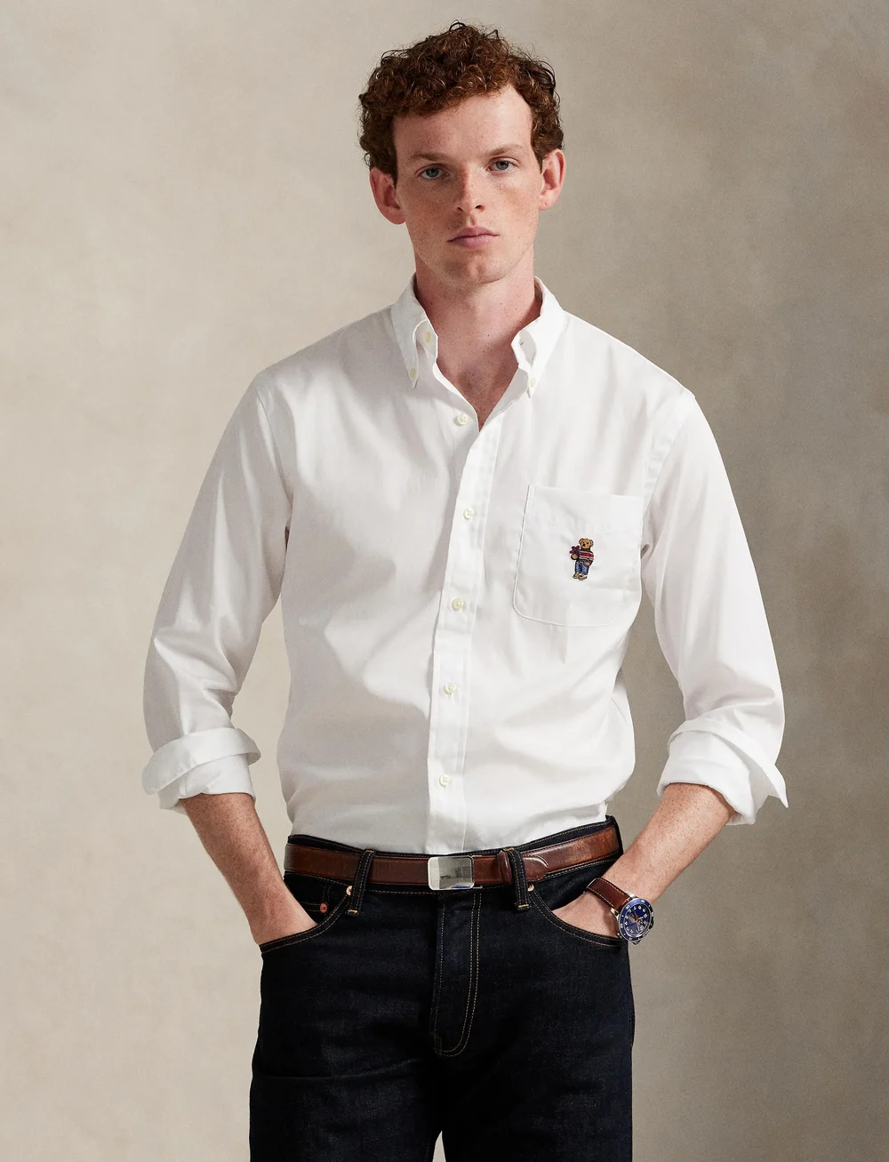 Polo Ralph Lauren - Custom Fit Polo Bear Poplin Shirt - basic-hemden - white w/holiday b - 3