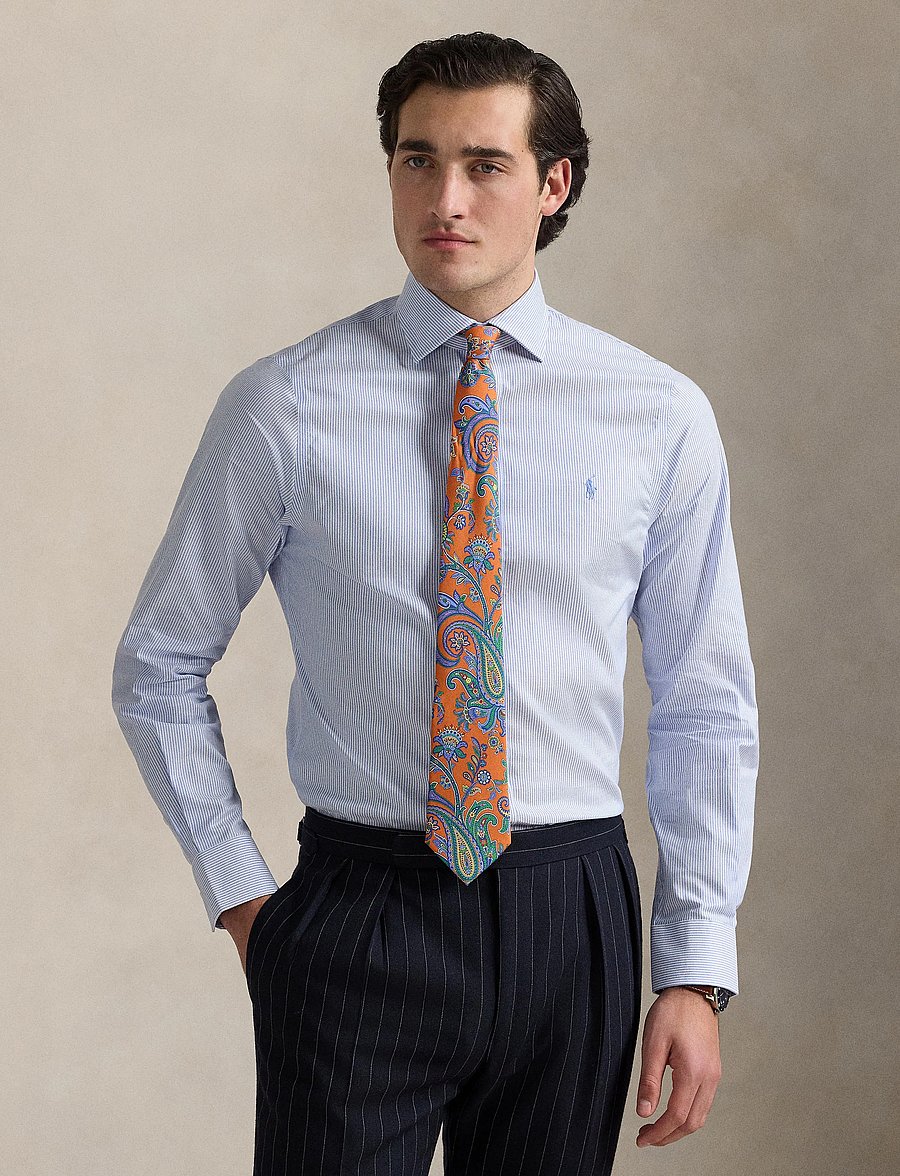 Polo Ralph Lauren - Regent Slim Fit Striped Textured Shirt - gestreifte hemden - 6011a light blue - 3