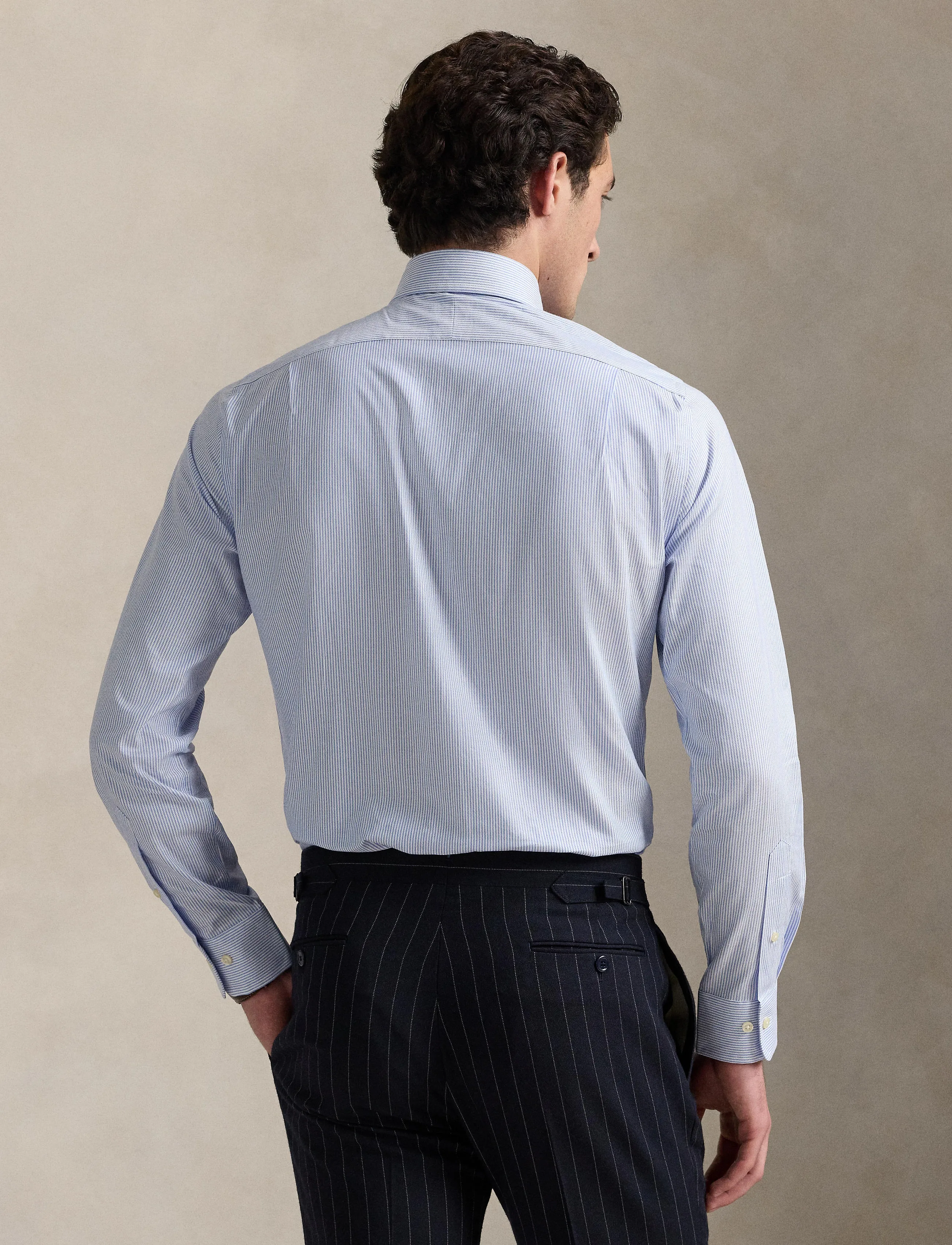 Polo Ralph Lauren - Slim Fit Striped Dobby Shirt - randiga skjortor - 6011a light blue - 5